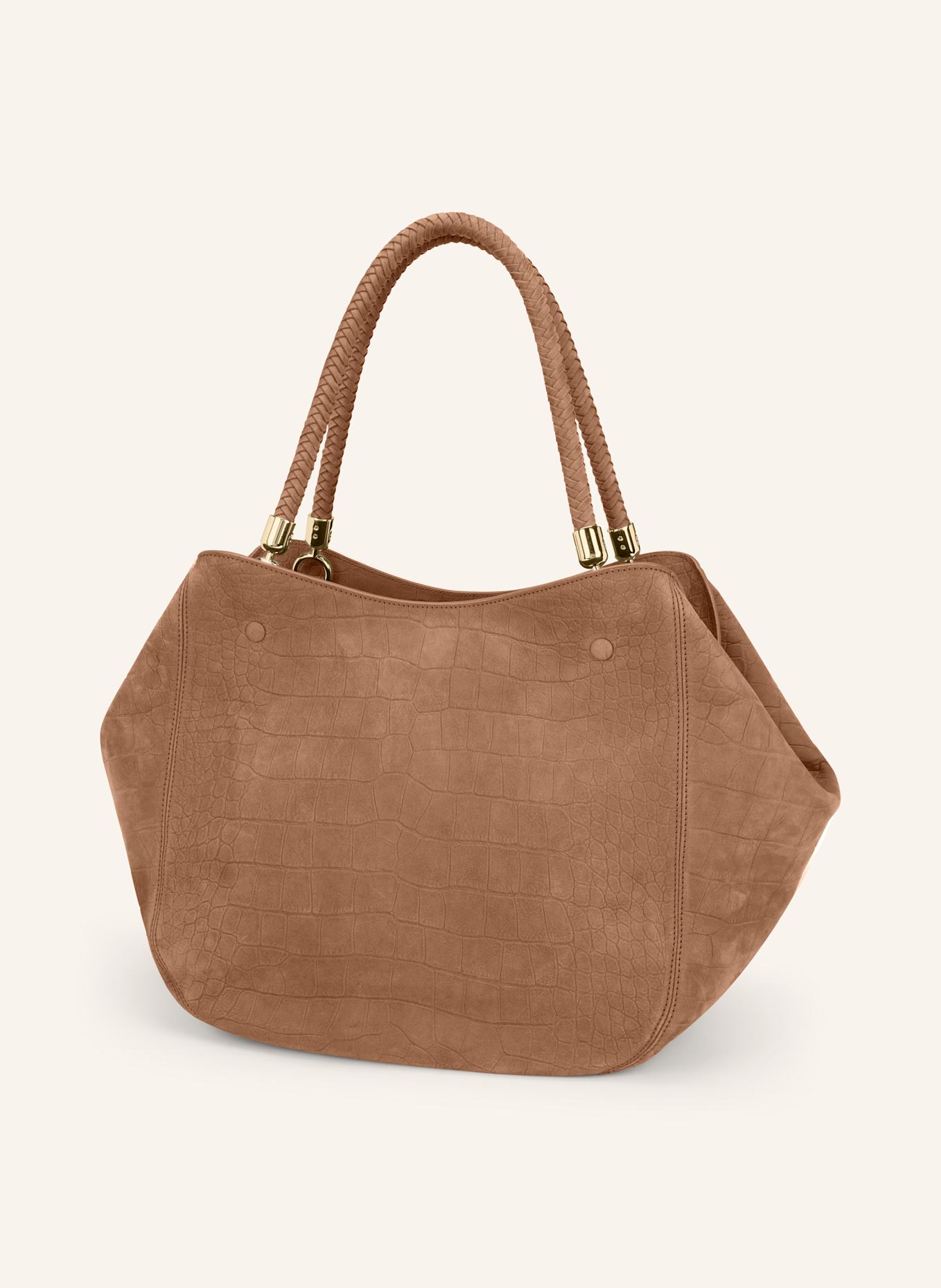AIGNER Shopper CARRÉ SOFT CROCO: BRAUN