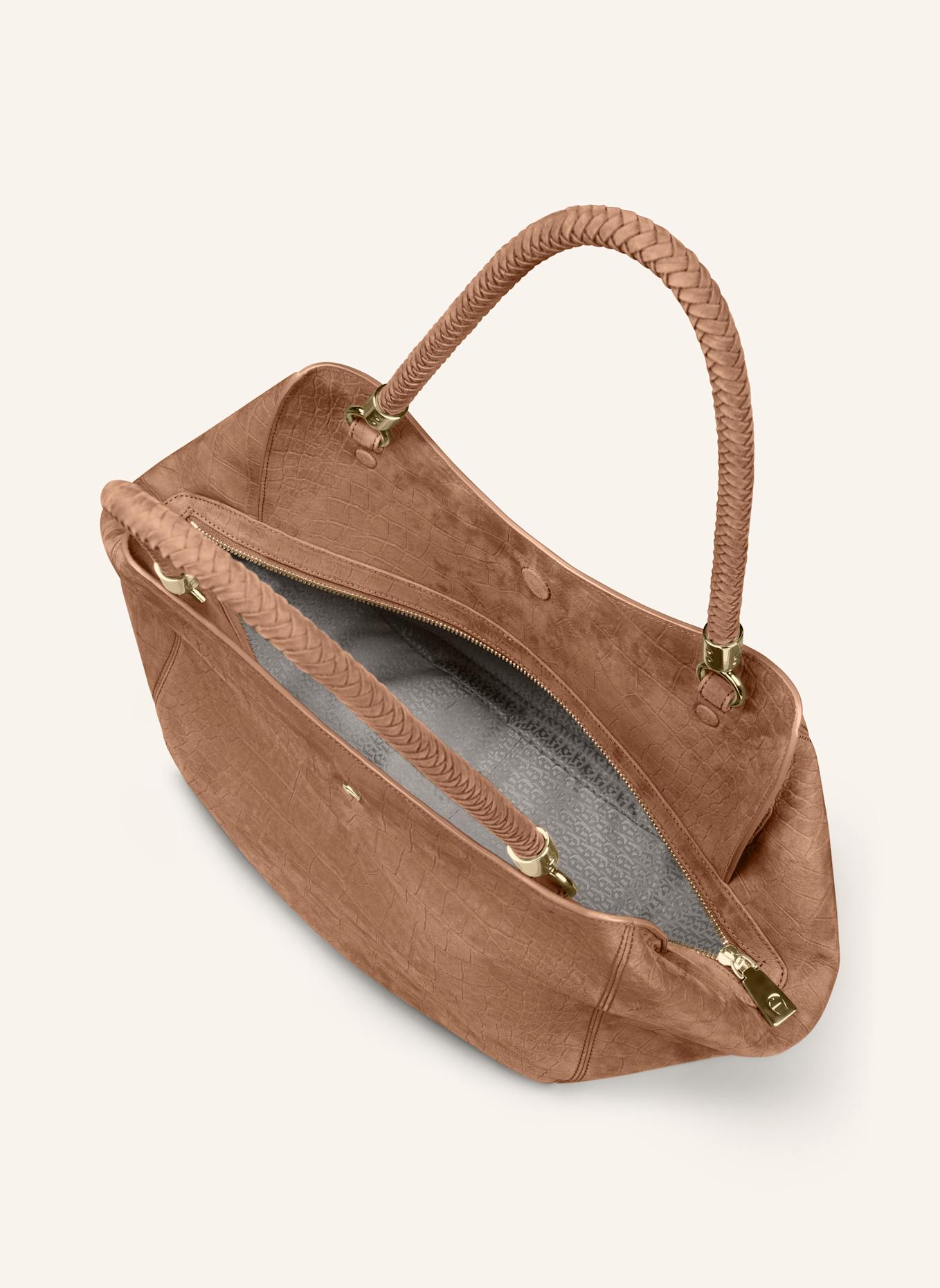 AIGNER Shopper CARRÉ SOFT CROCO: BRAUN