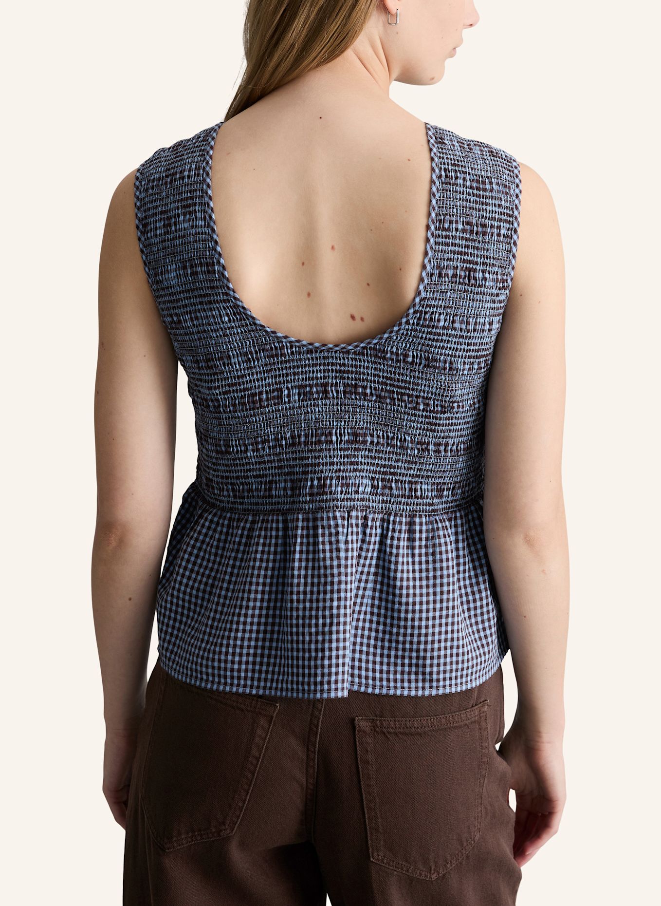 Marc O'Polo DENIM Peplum-Top: HELLBLAU