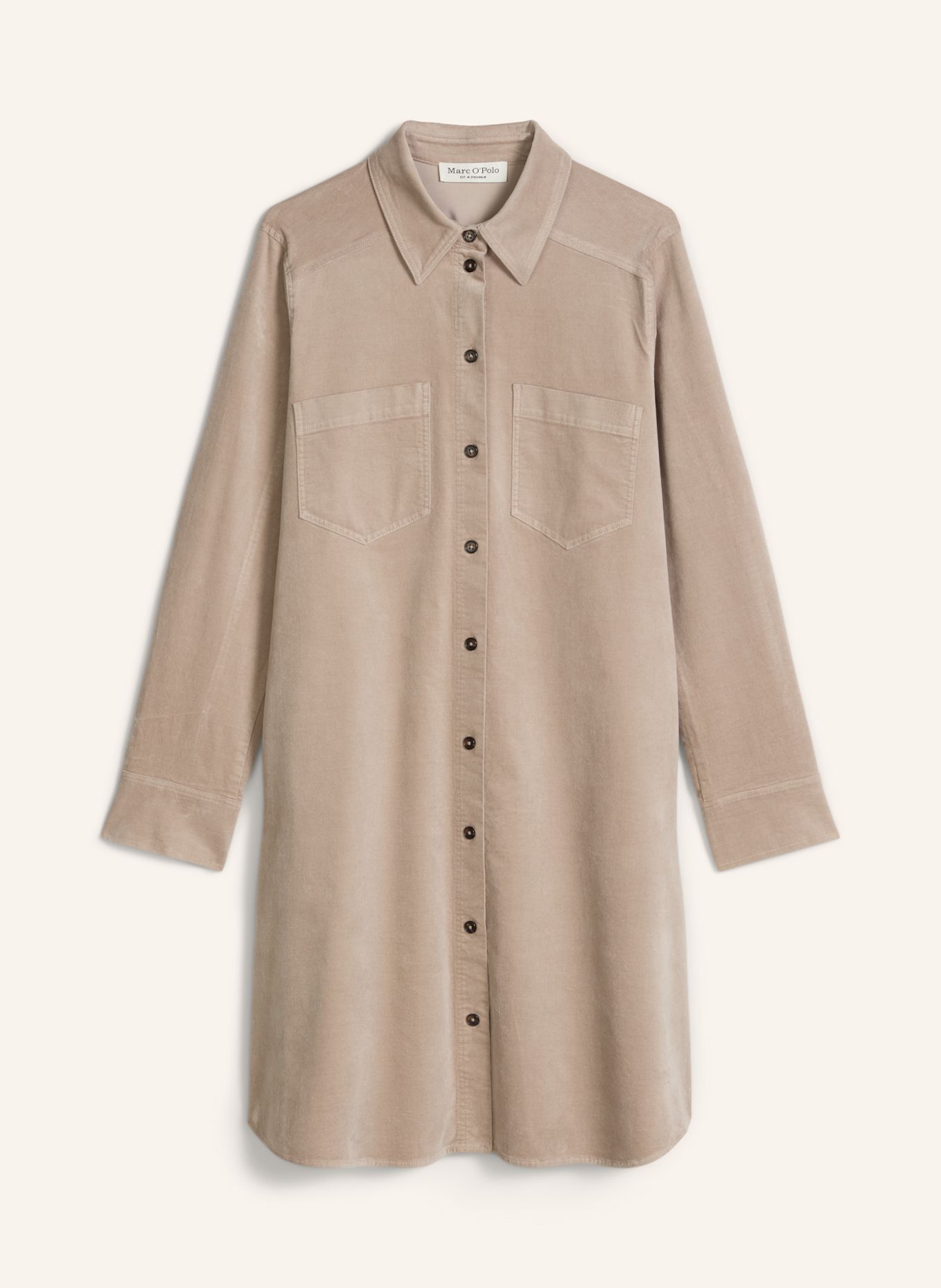 Marc O'Polo Samtkleid: BEIGE