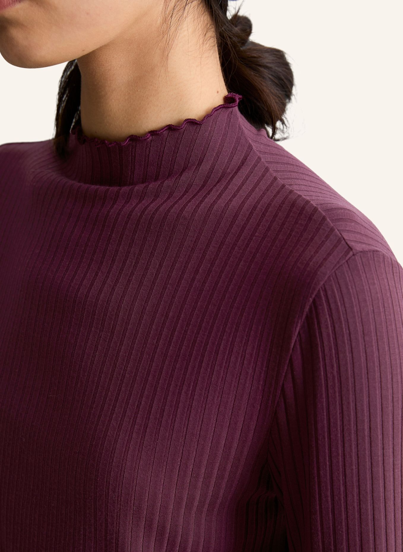 Marc O'Polo DENIM Ripp-Longsleeve: HELLROT