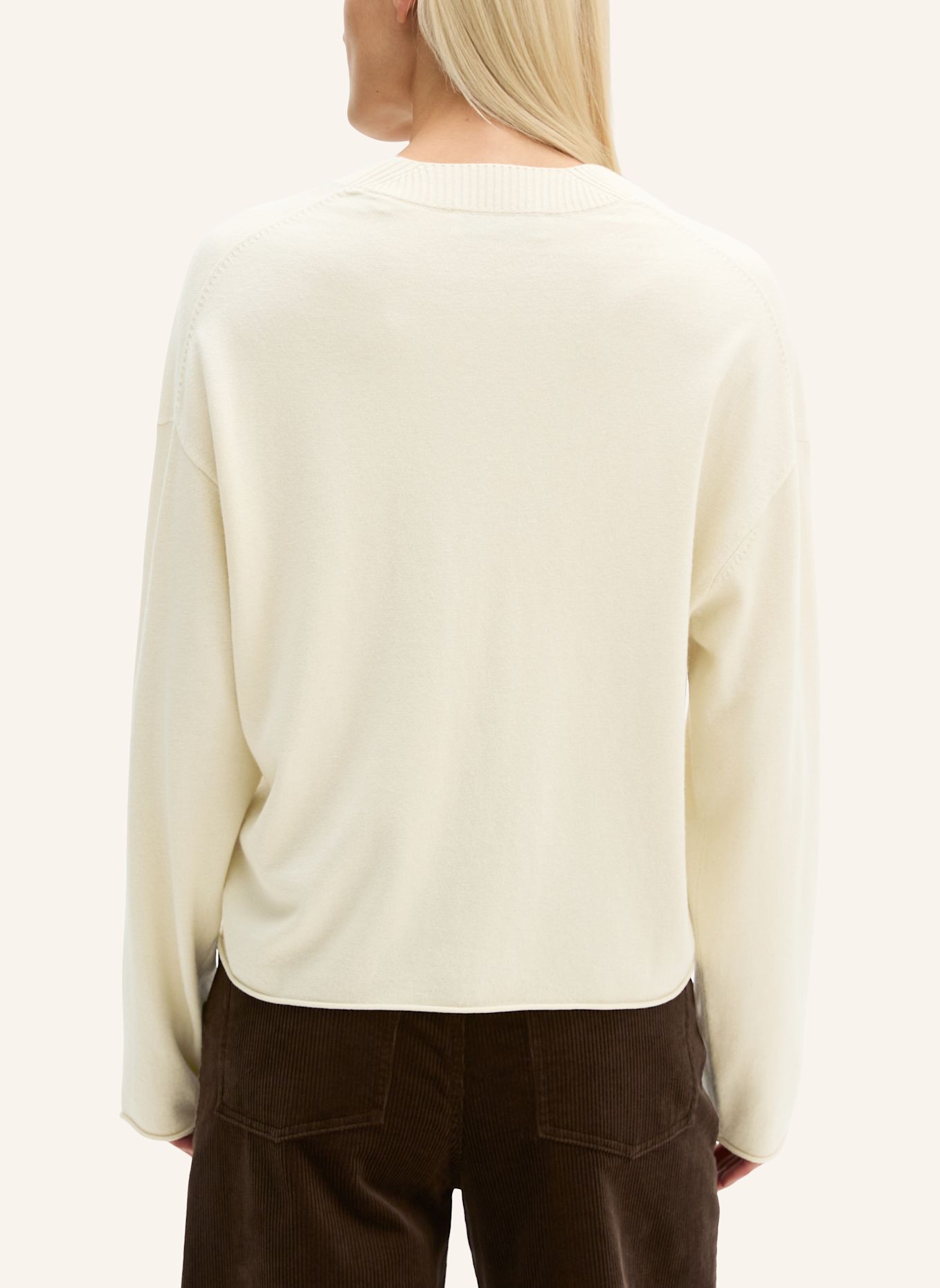 Marc O'Polo V-Neck-Pullover: CREME