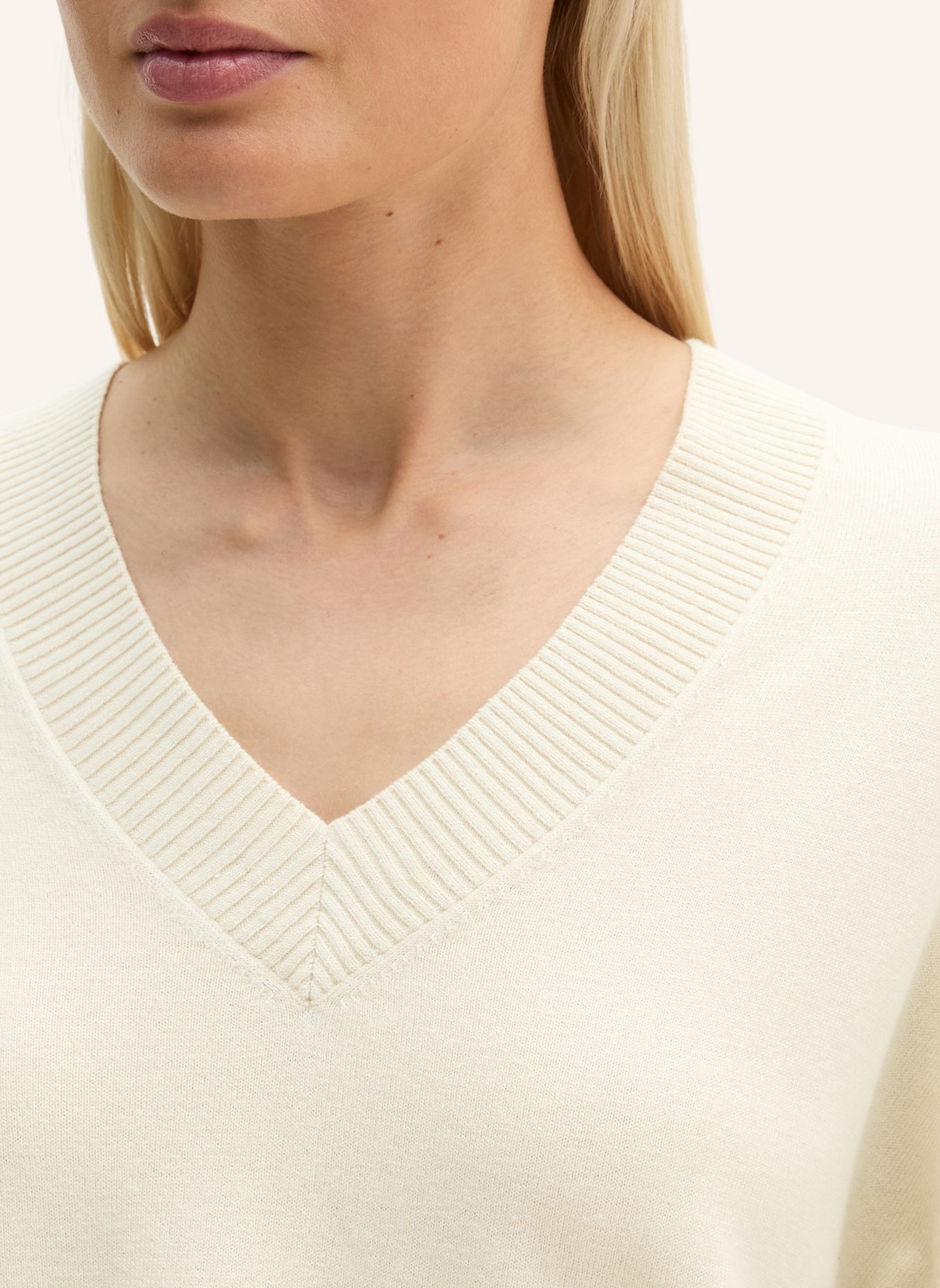 Marc O'Polo V-Neck-Pullover: CREME