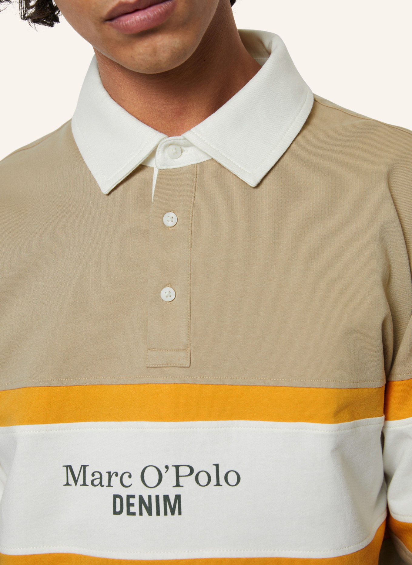 Marc O'Polo DENIM Polo-Sweatshirt, Farbe: BEIGE (Bild 3)