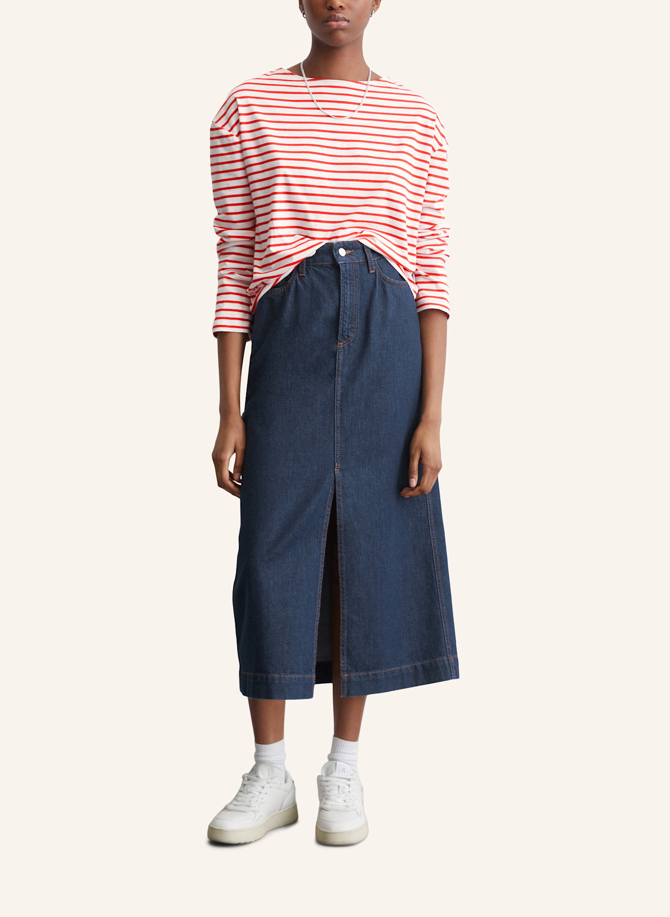 Marc O'Polo DENIM Maxi-Jeansrock: BLAU