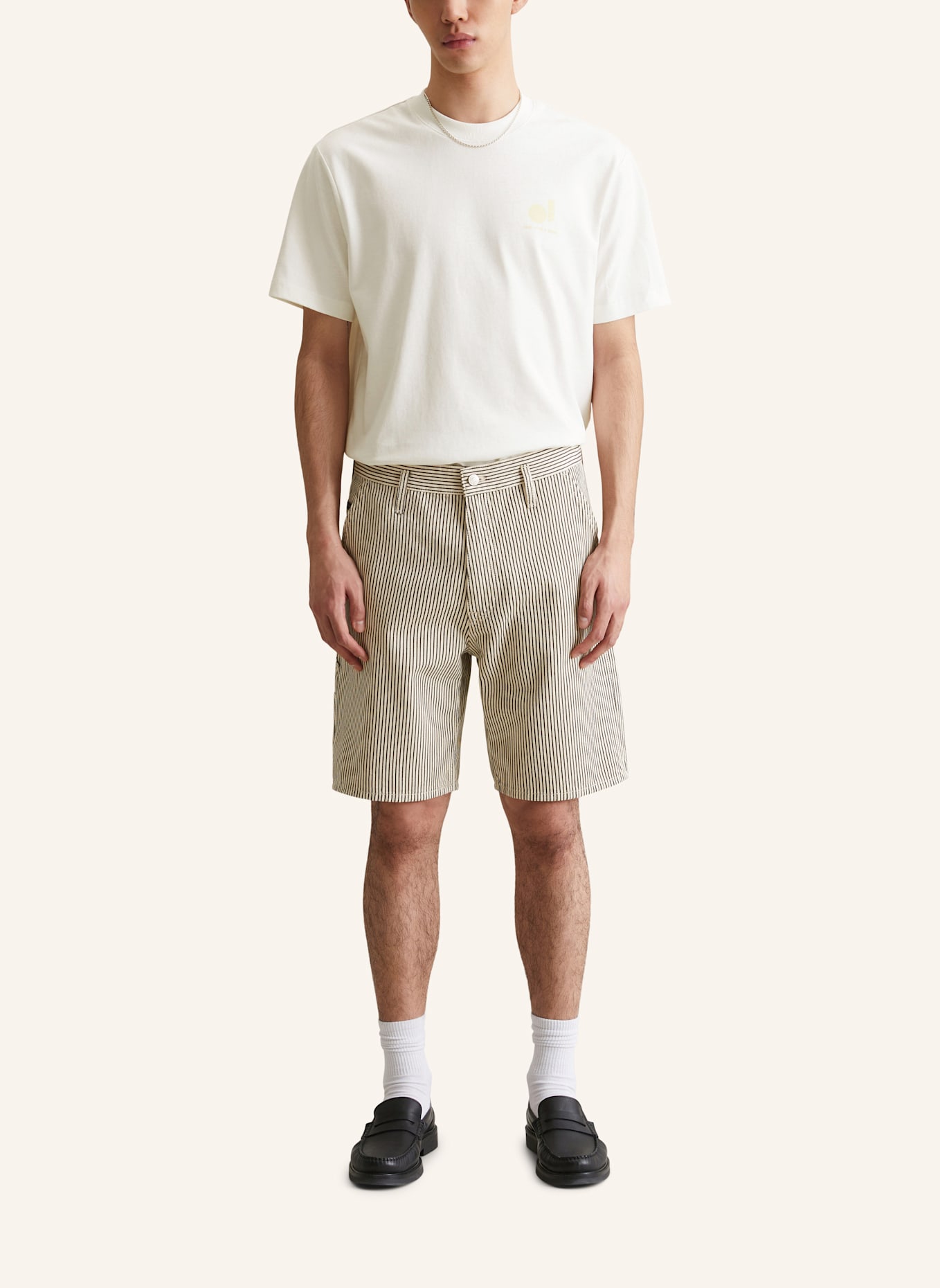 Marc O'Polo DENIM Jeansshorts Mid Waist, Wide Leg: BEIGE