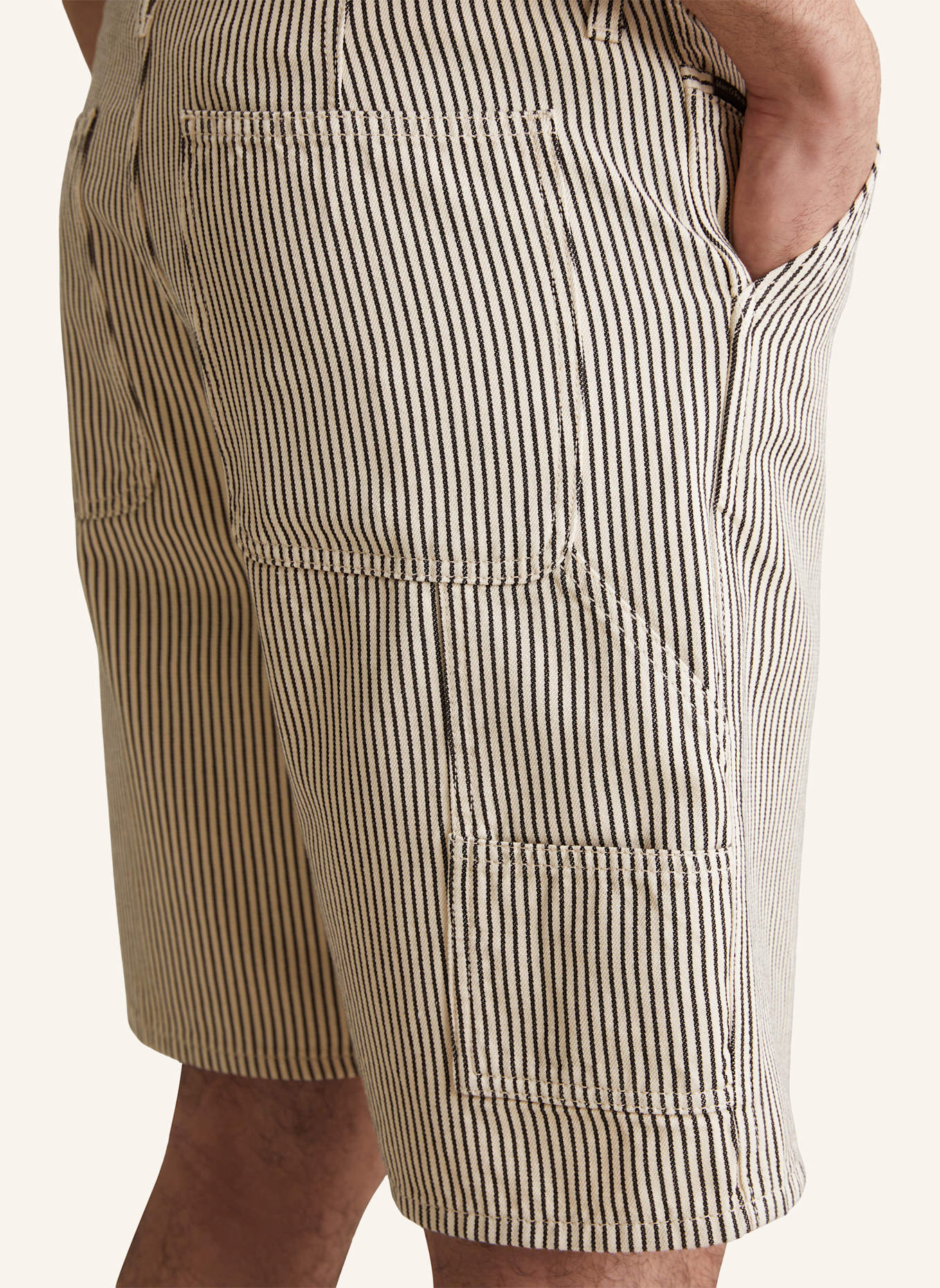 Marc O'Polo DENIM Jeansshorts Mid Waist, Wide Leg: BEIGE