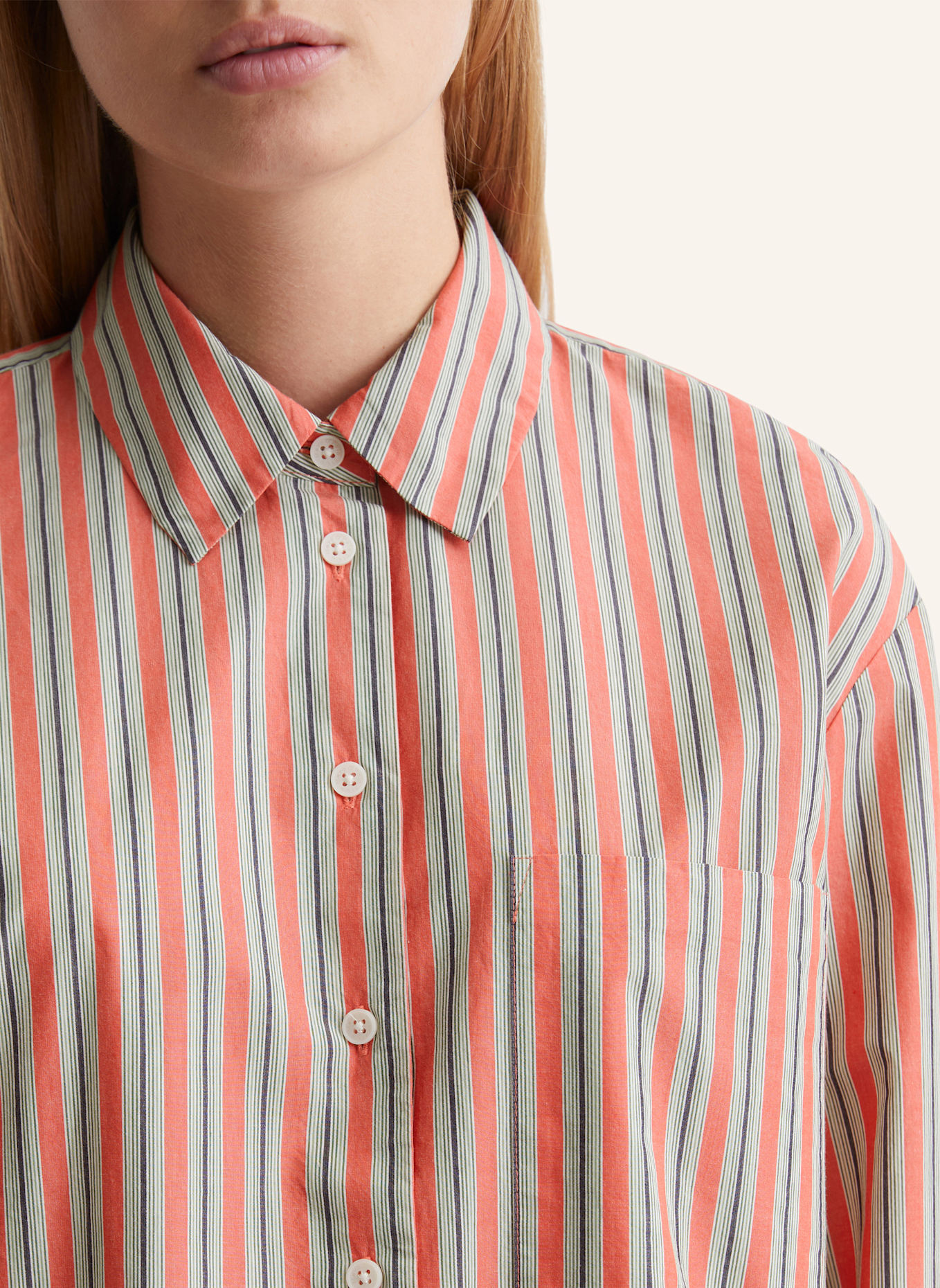 Marc O'Polo DENIM Streifenbluse: ROT