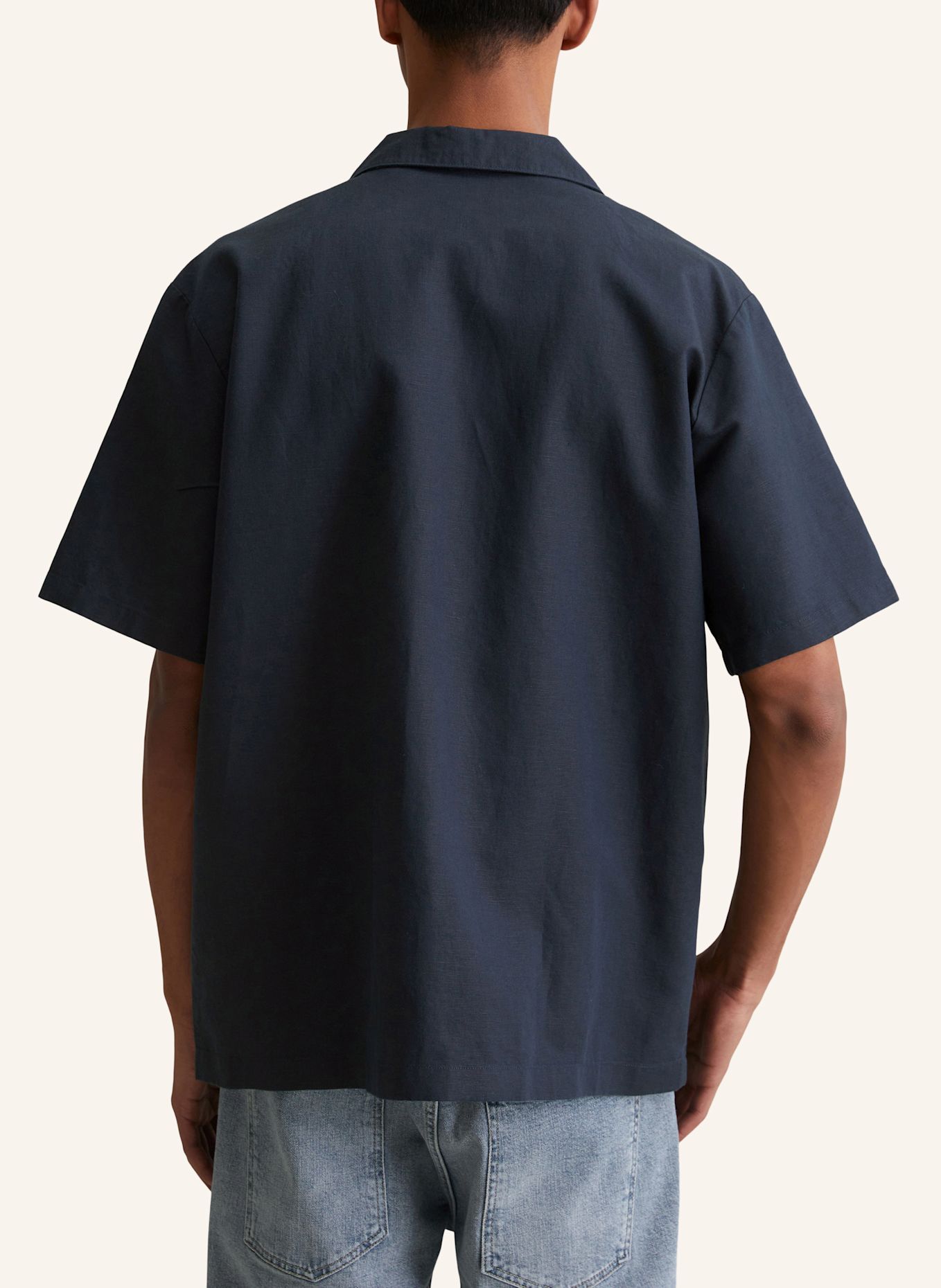 Marc O'Polo DENIM Kurzarm-Hemd: DUNKELBLAU