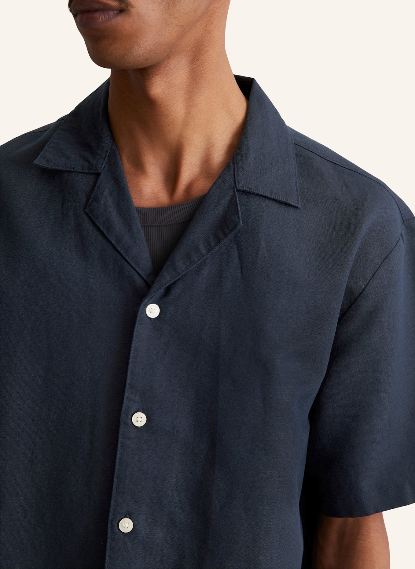 Marc O'Polo DENIM Kurzarm-Hemd: DUNKELBLAU