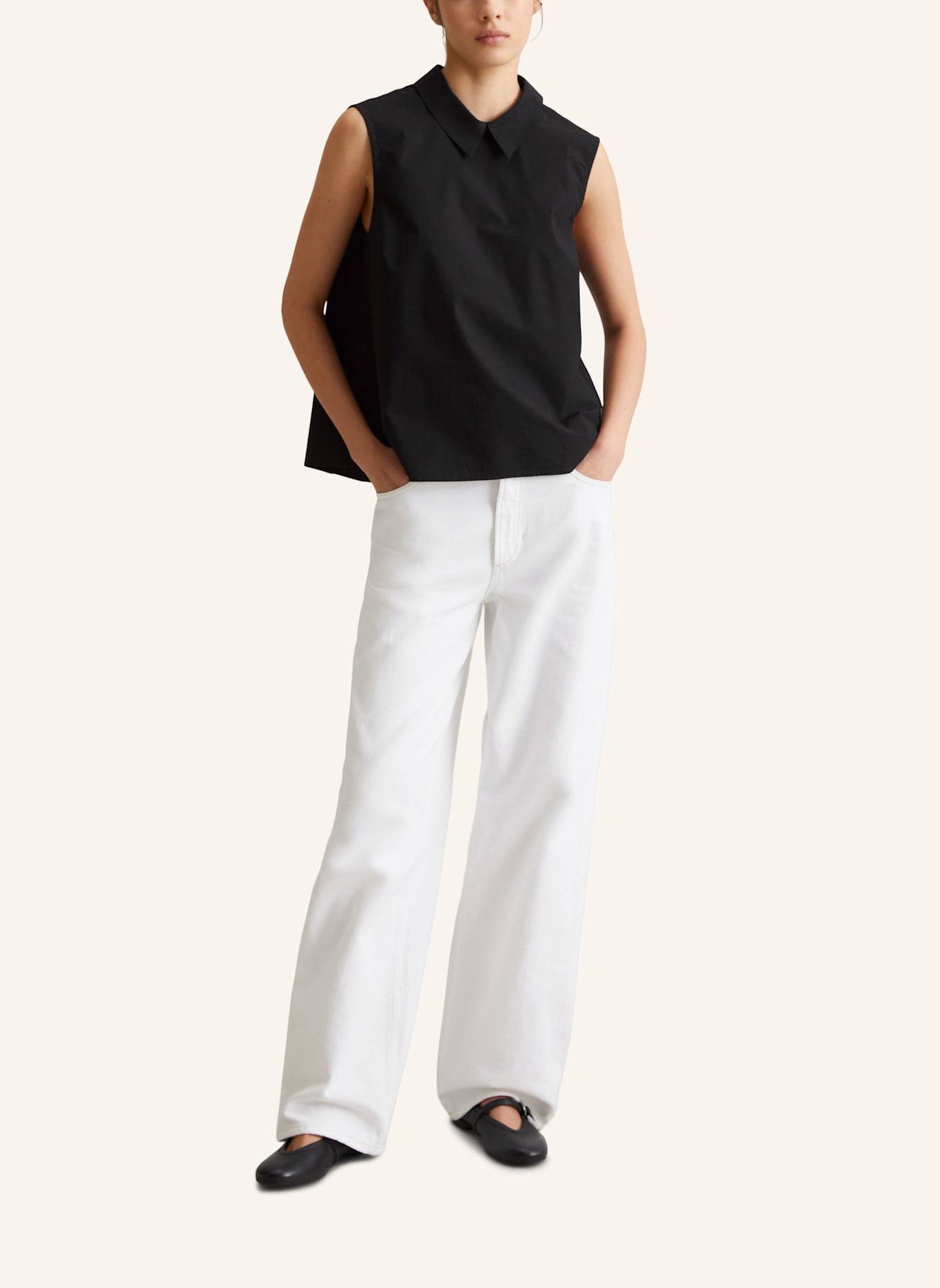 Marc O'Polo DENIM Falten-Bluse: SCHWARZ