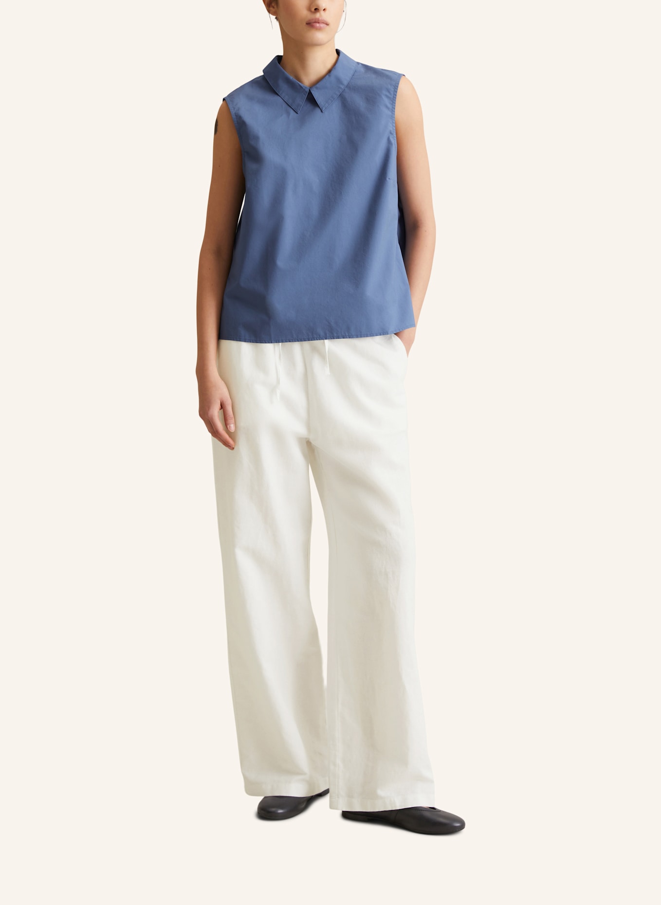 Marc O'Polo DENIM Falten-Bluse: BLAU