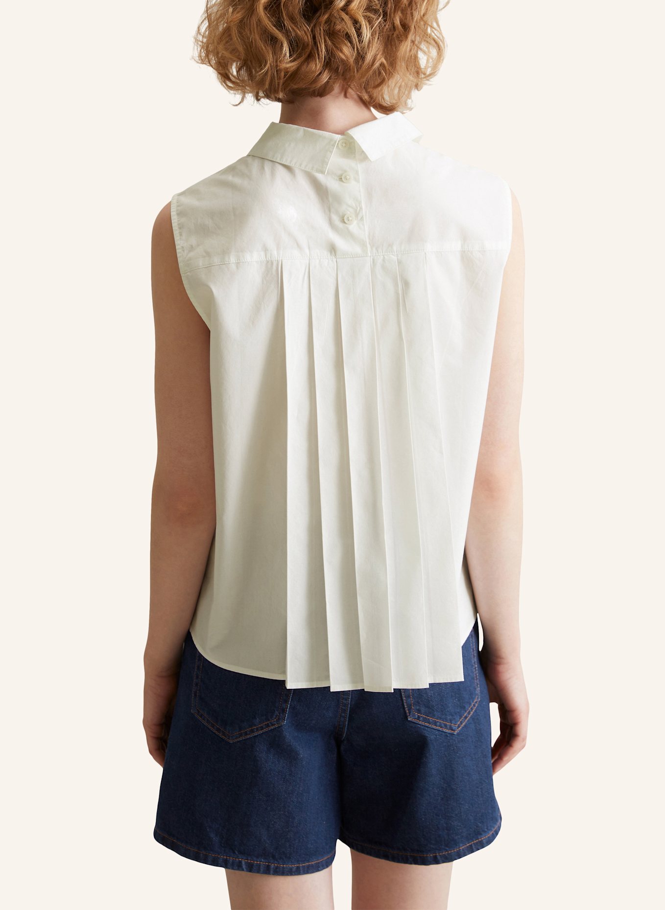 Marc O'Polo DENIM Falten-Bluse: WEISS