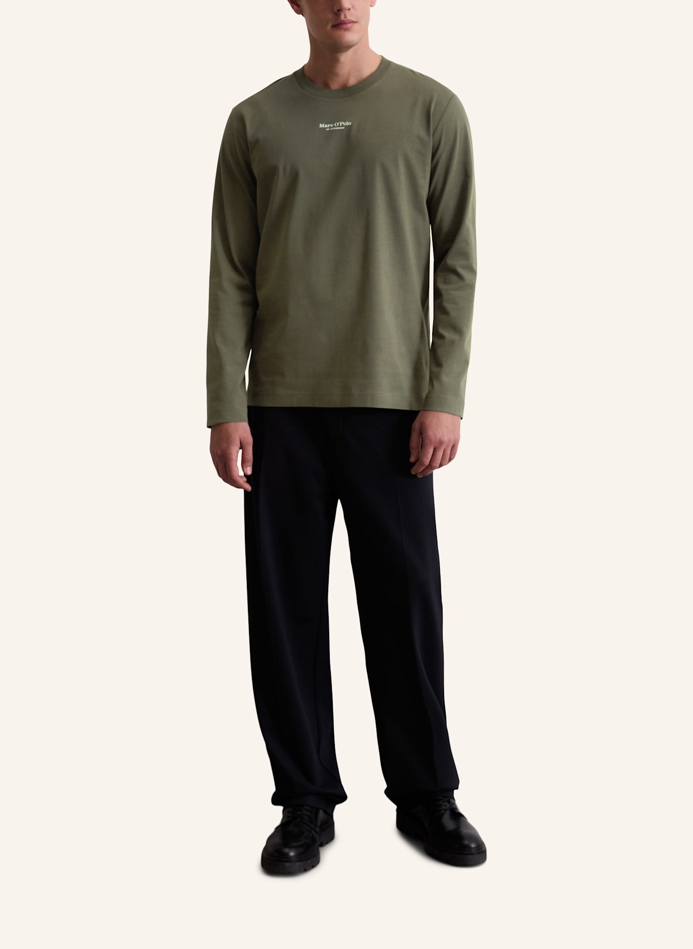 Marc O'Polo Langarm-Shirt: DUNKELGRÜN