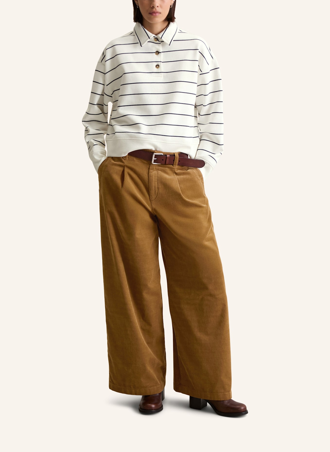 Marc O'Polo DENIM Polo-Sweatshirt: ECRU