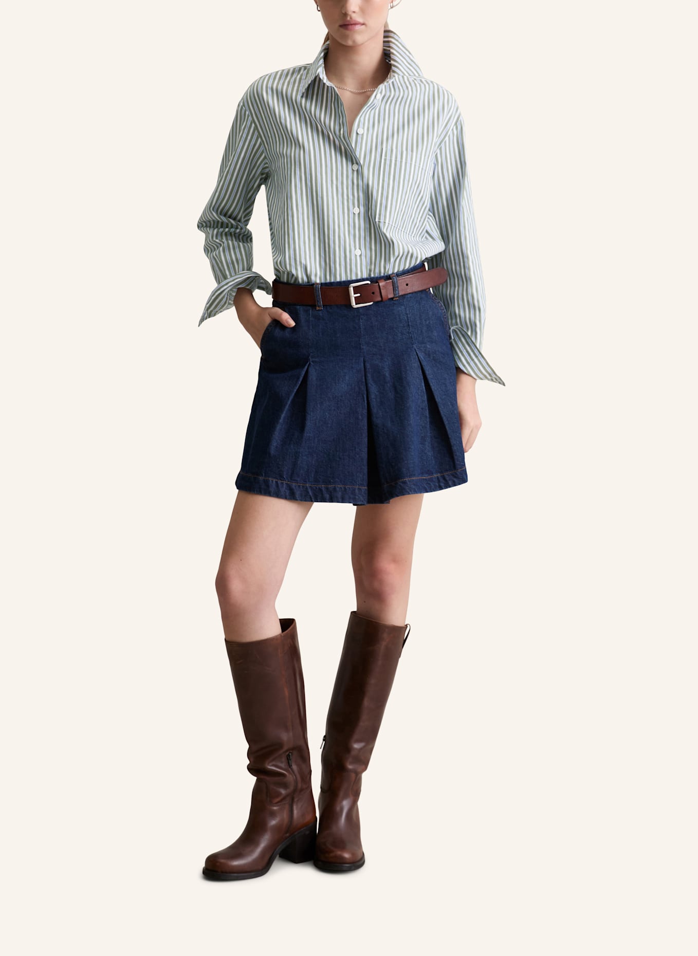 Marc O'Polo DENIM Streifenbluse: GRÜN