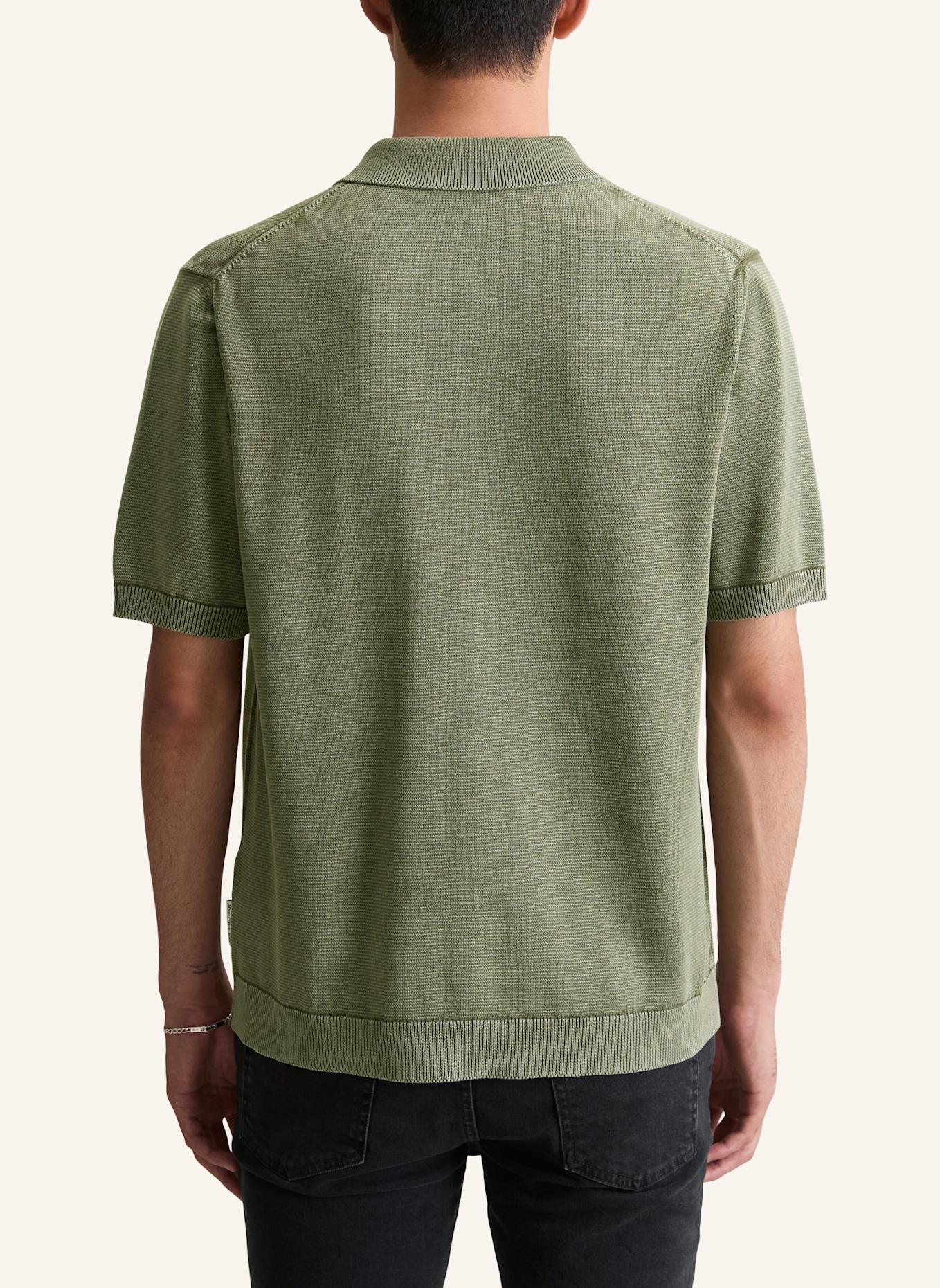 Marc O'Polo DENIM Strick-Poloshirt: DUNKELGRÜN