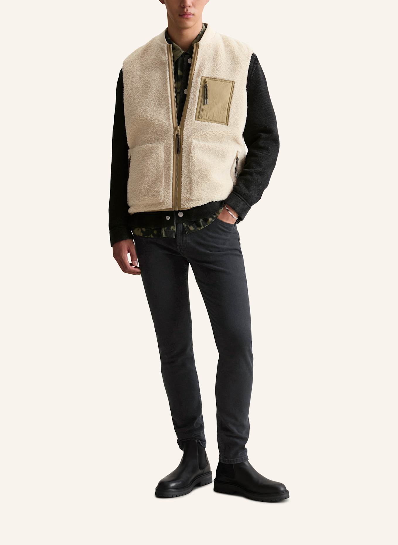 Marc O'Polo DENIM Teddyweste: BEIGE