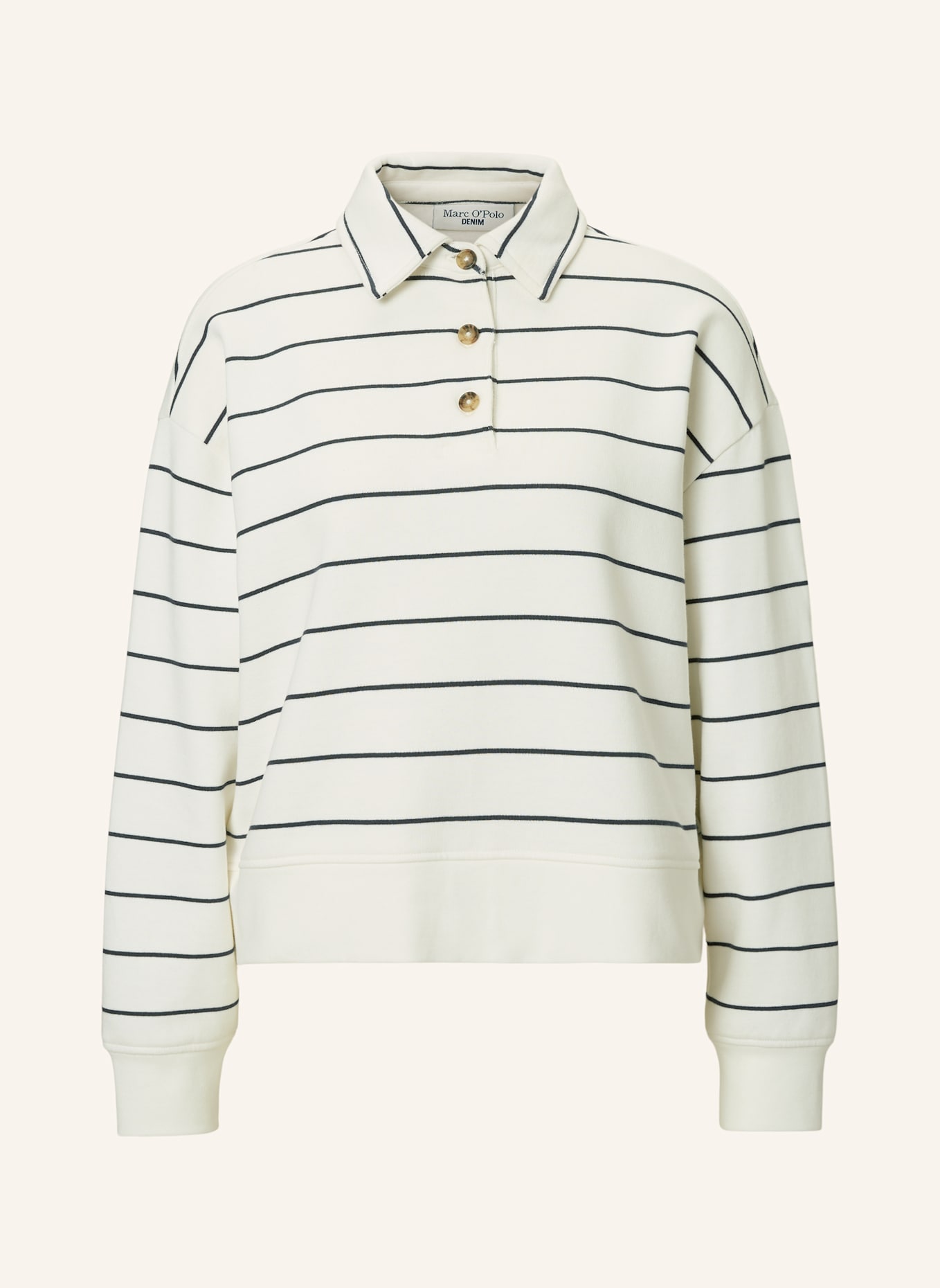 Marc O'Polo DENIM Polo-Sweatshirt: ECRU