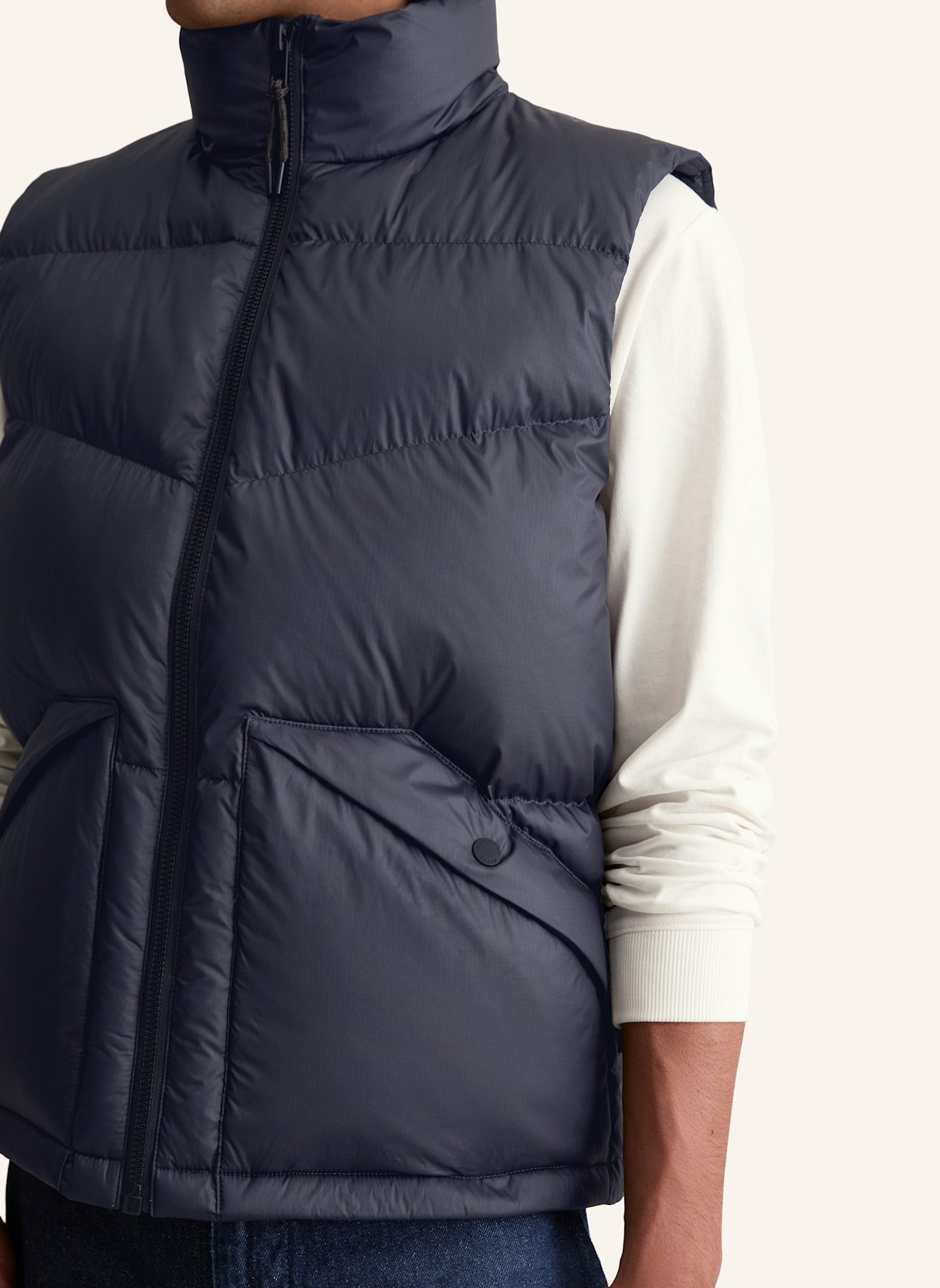 Marc O'Polo DENIM Daunenweste: DUNKELBLAU