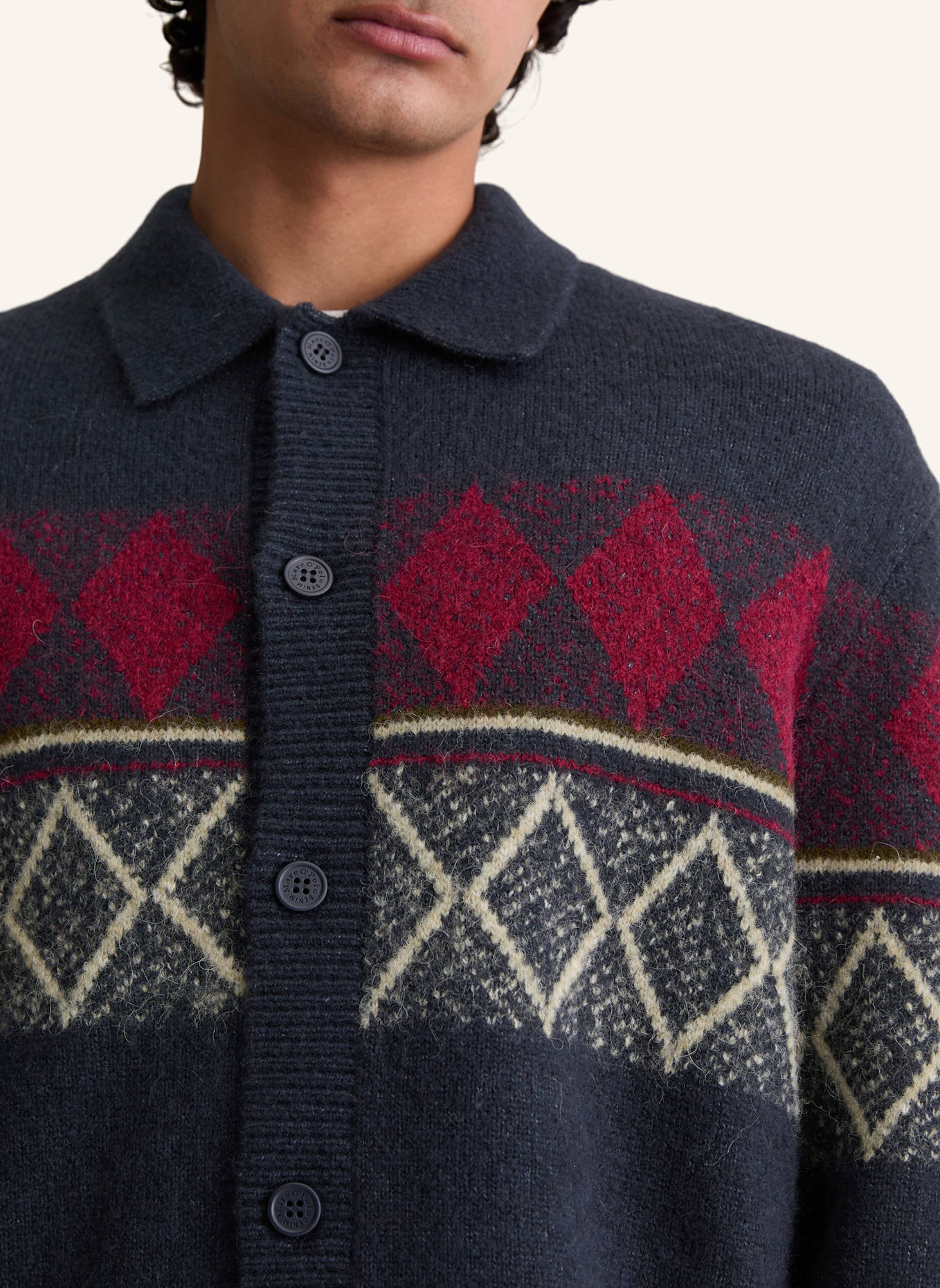 Marc O'Polo DENIM Strickjacke: DUNKELBLAU