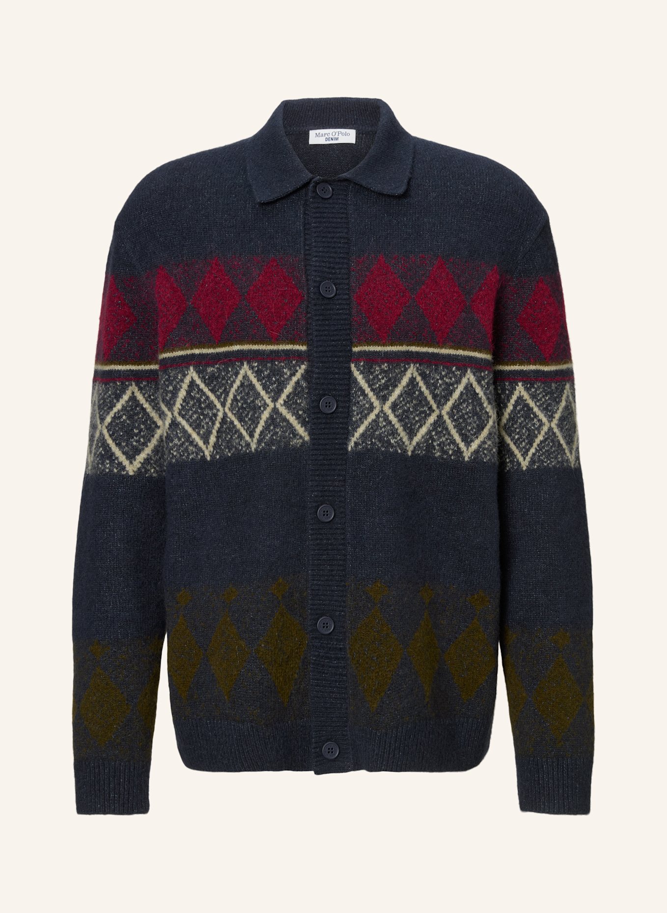 Marc O'Polo DENIM Strickjacke: DUNKELBLAU