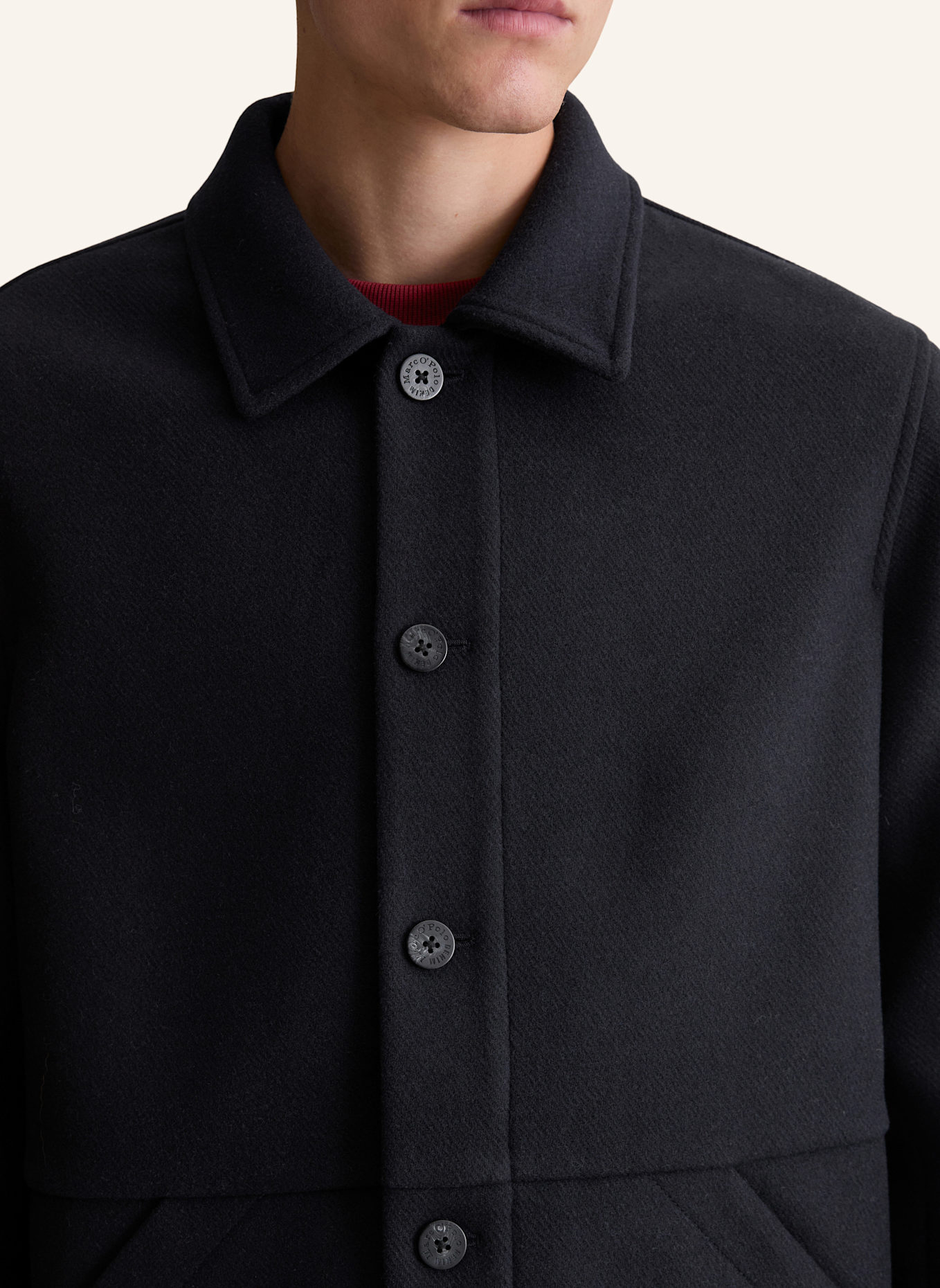 Marc O'Polo DENIM Wollemischjacke: DUNKELBLAU