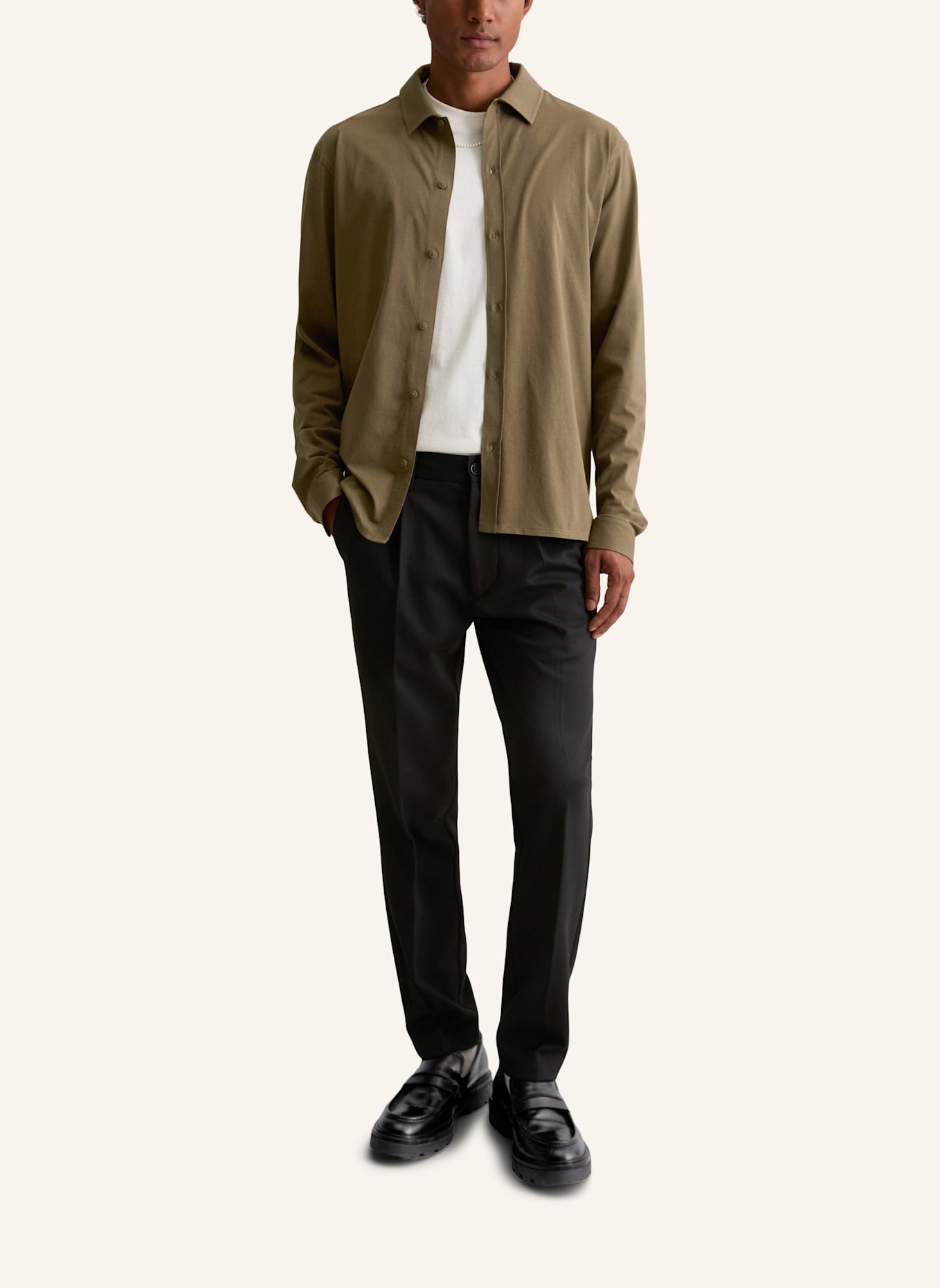 Marc O'Polo DENIM Jerseyhemd: DUNKELBRAUN