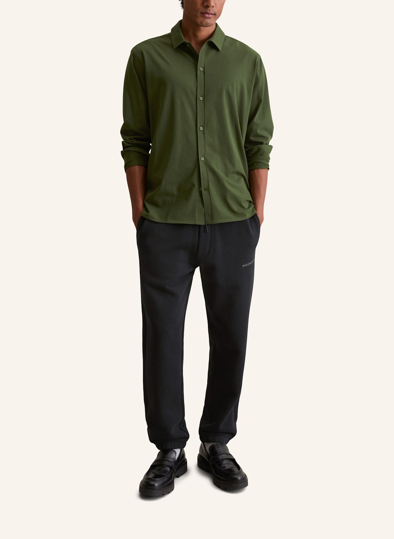 Marc O'Polo DENIM Jerseyhemd: DUNKELGRÜN