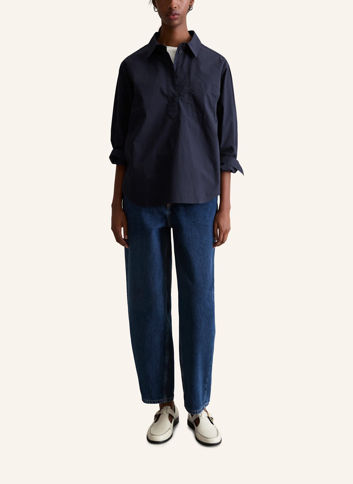 Marc O'Polo DENIM Bluse: DUNKELBLAU