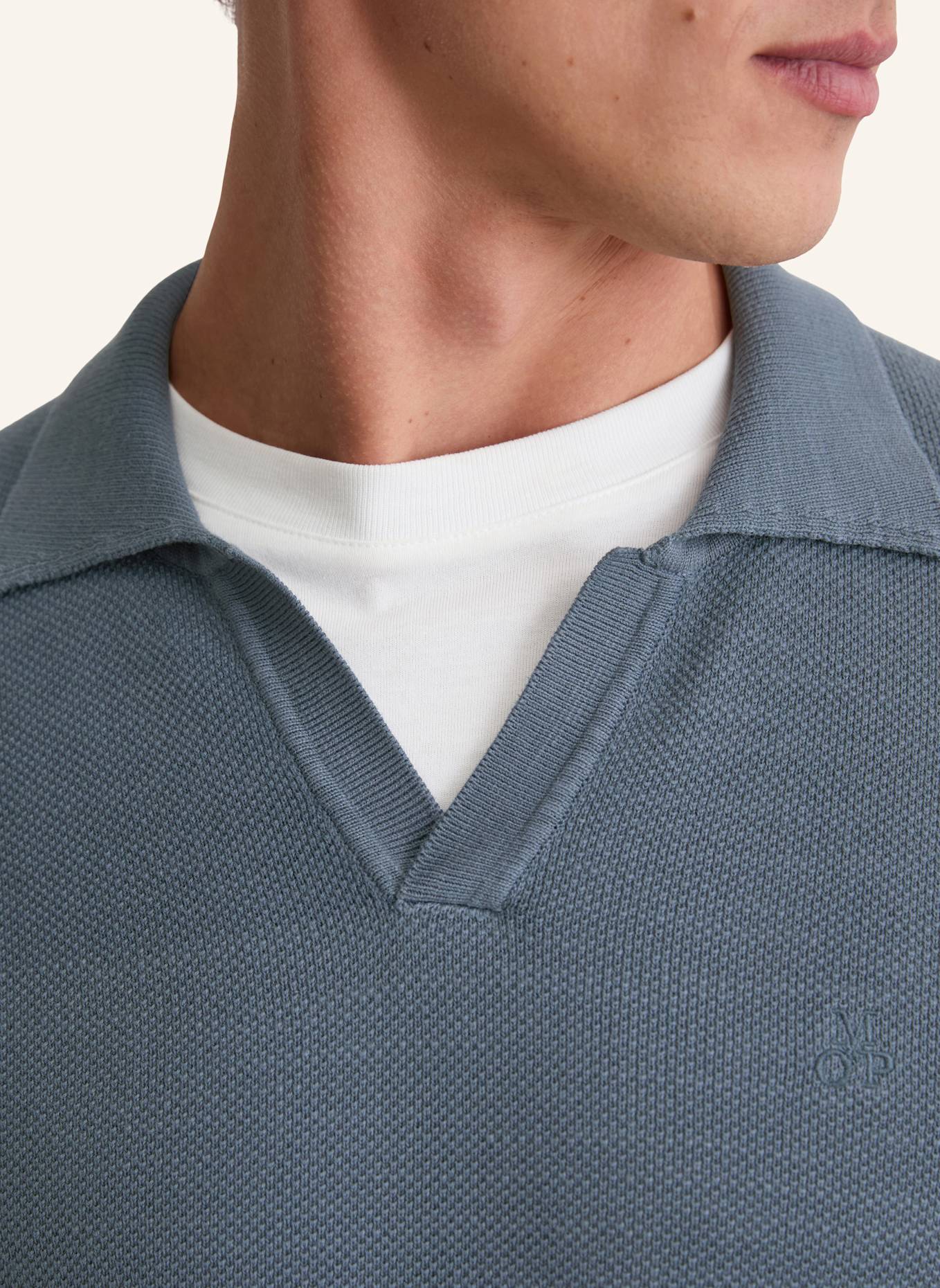 Marc O'Polo Strick-Poloshirt: BLAU