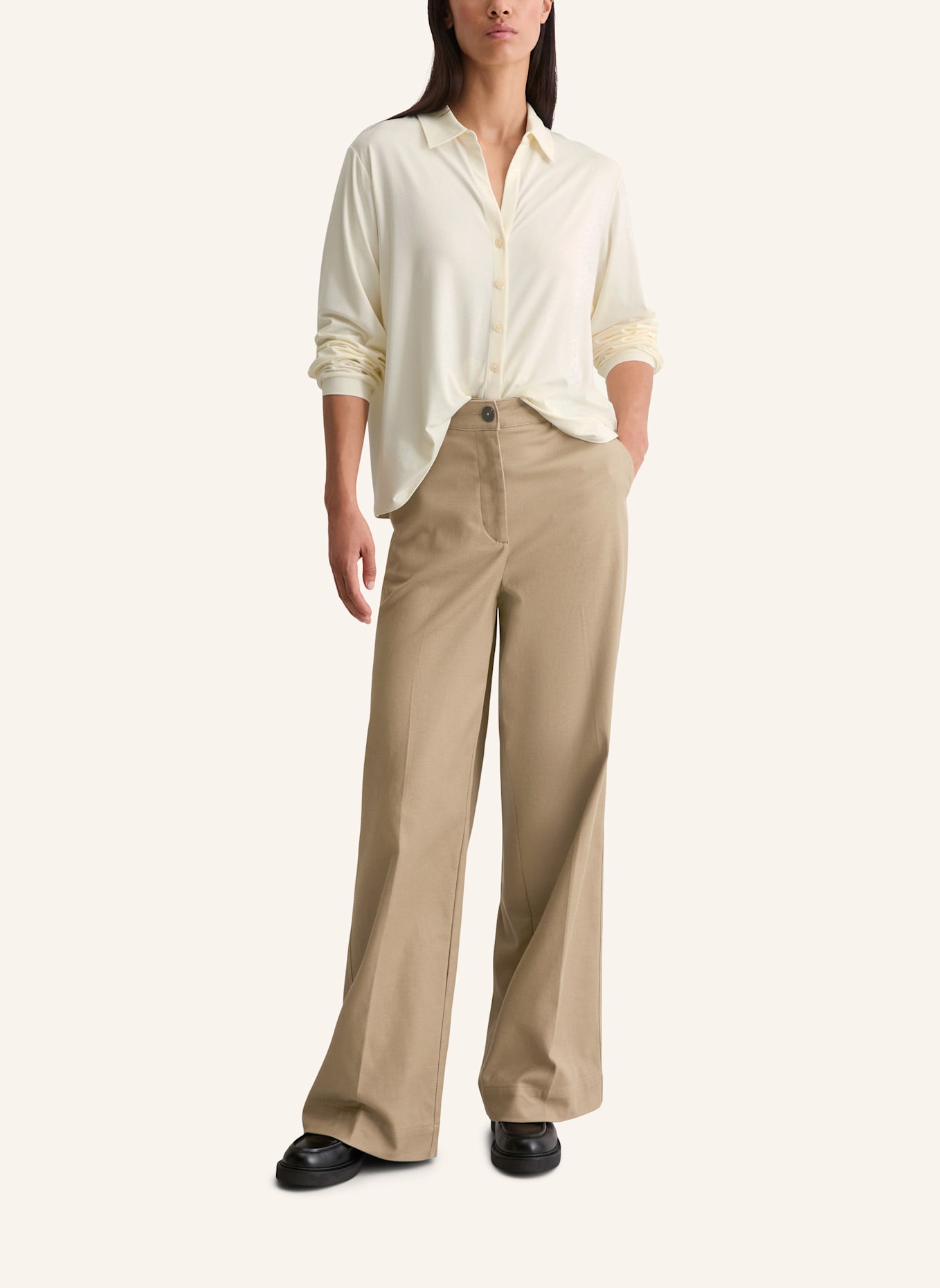 Marc O'Polo Jerseybluse loose: ECRU