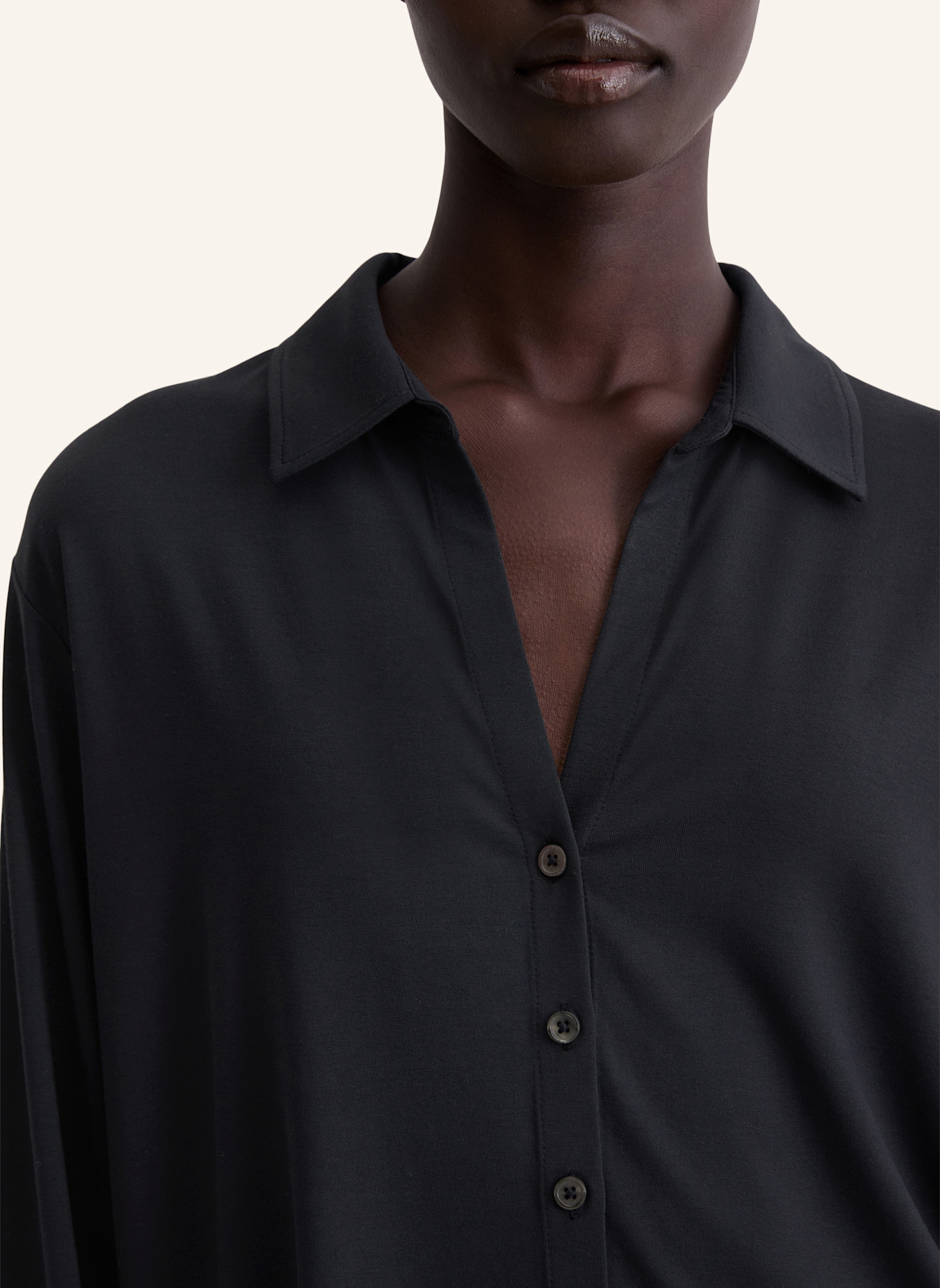 Marc O'Polo Jerseybluse loose: DUNKELBLAU