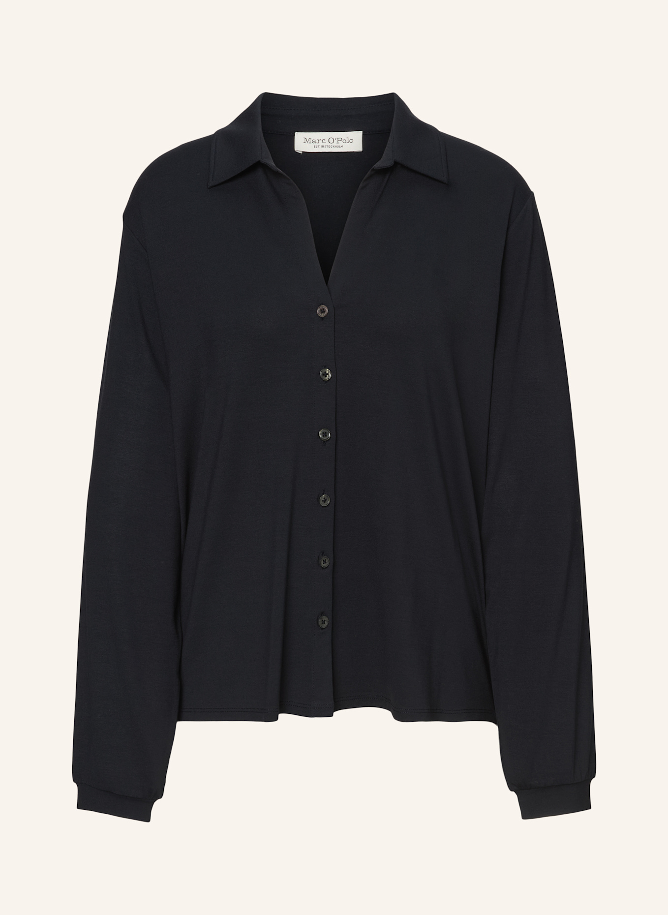 Marc O'Polo Jerseybluse loose: DUNKELBLAU