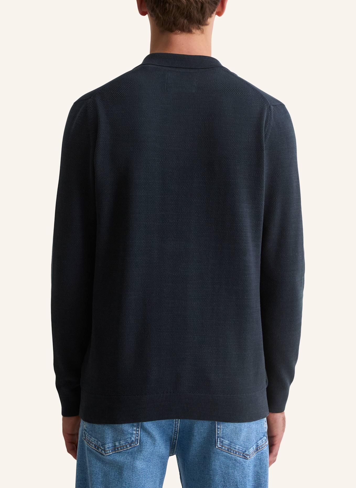 Marc O'Polo Strick-Poloshirt: DUNKELBLAU