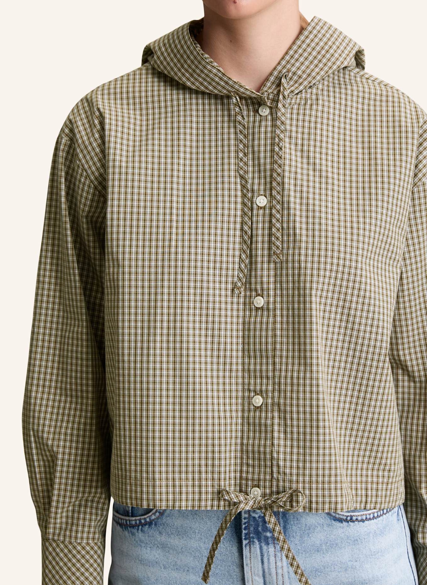 Marc O'Polo DENIM Kapuzenbluse: DUNKELGRÜN