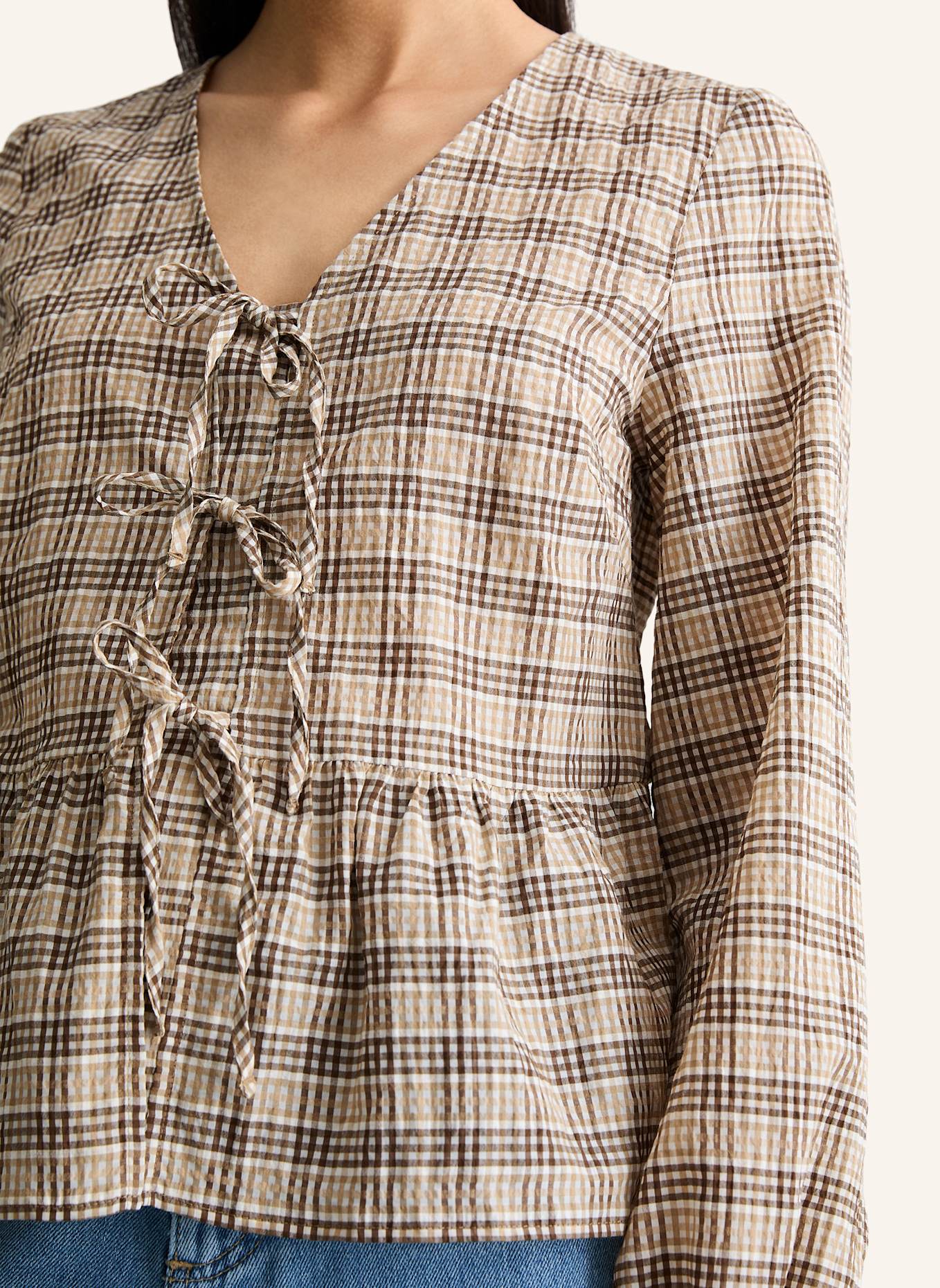 Marc O'Polo DENIM Peplum-Bluse: ECRU