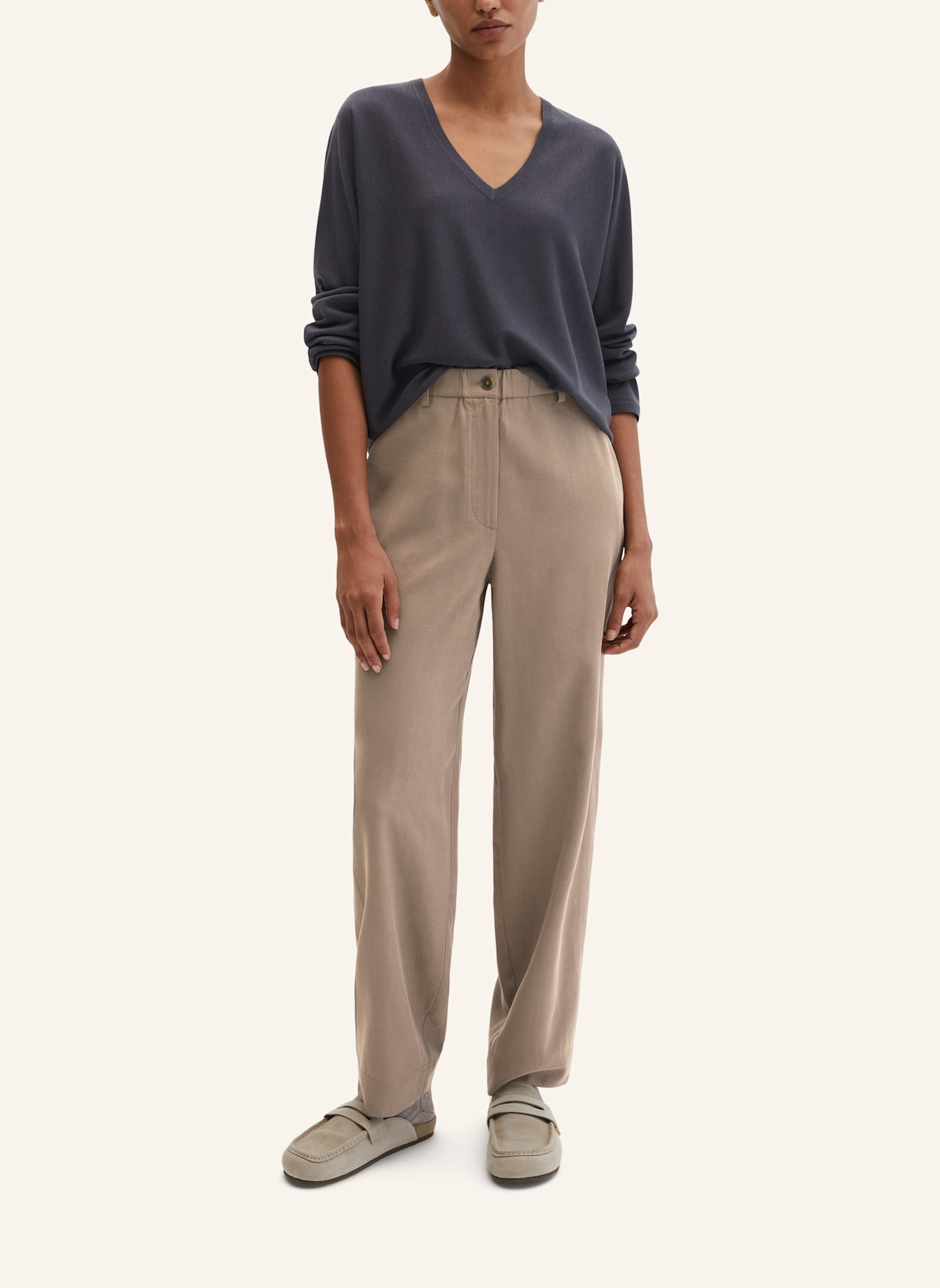 Marc O'Polo V-Neck-Pullover: DUNKELGRAU