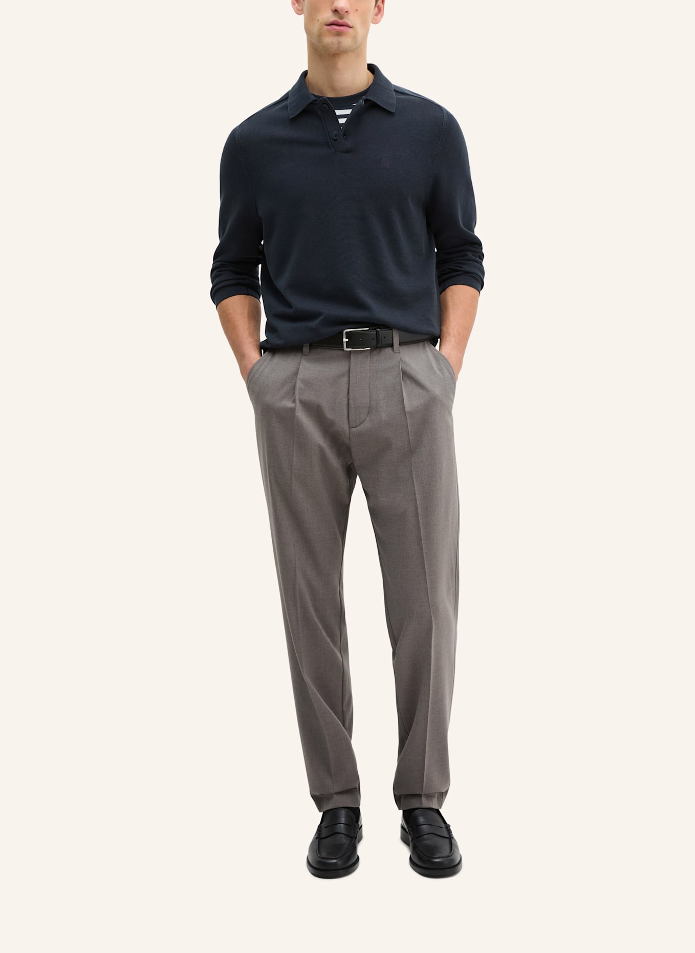 Marc O'Polo Strick-Poloshirt: DUNKELBLAU