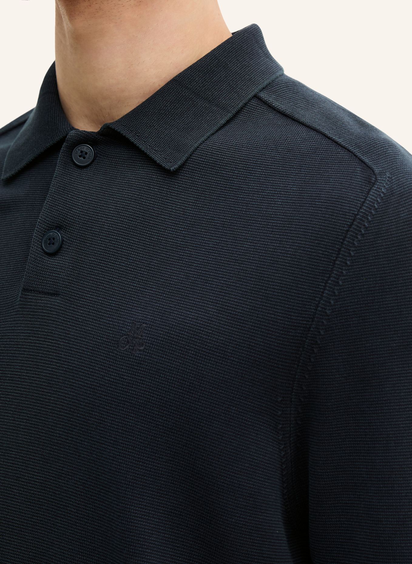 Marc O'Polo Strick-Poloshirt: DUNKELBLAU