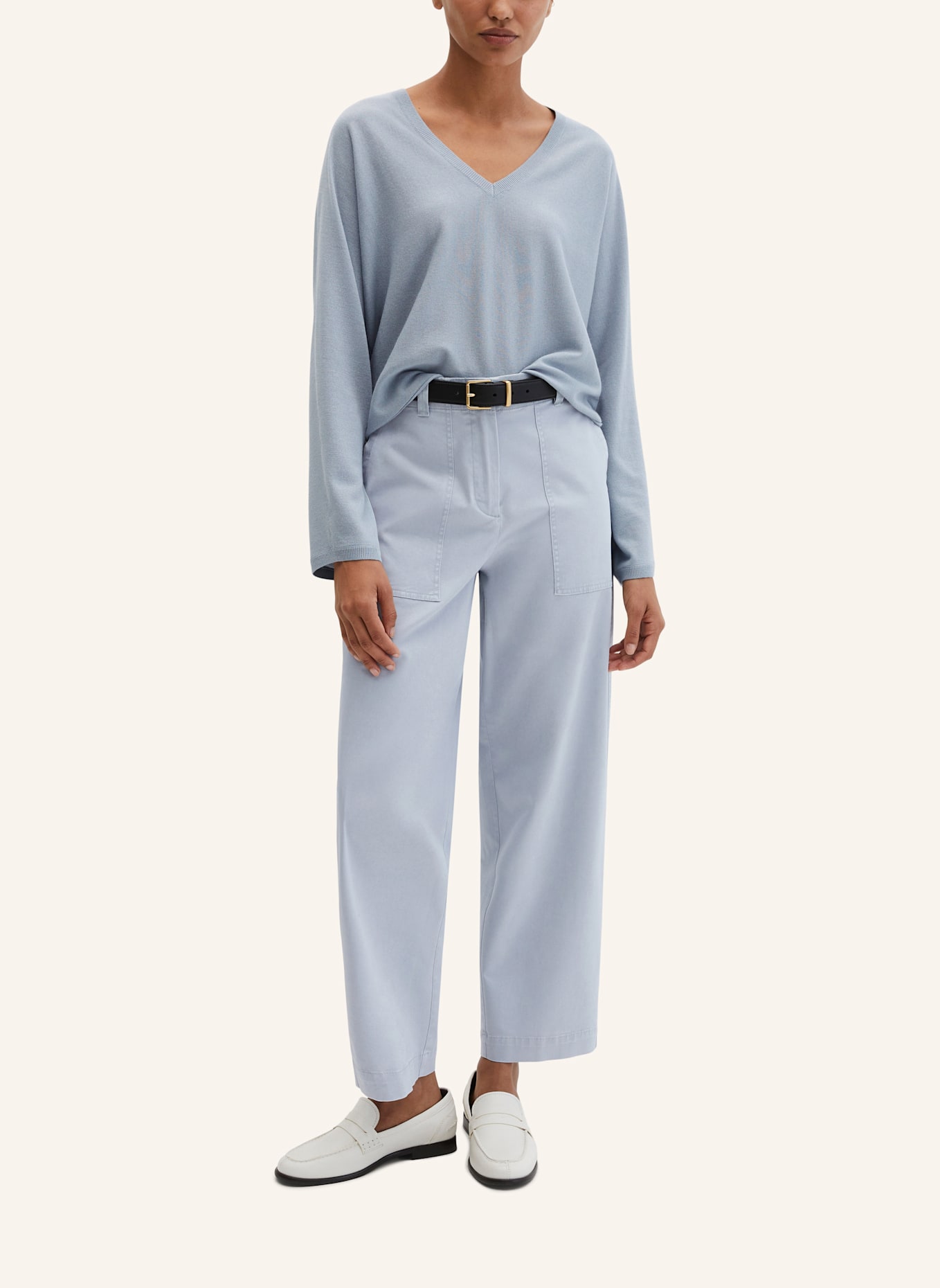 Marc O'Polo V-Neck-Pullover: GRAU