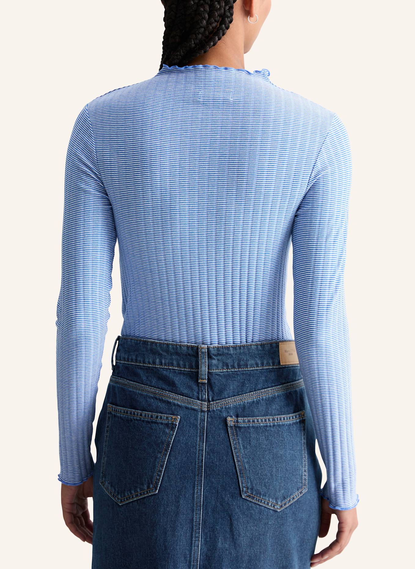 Marc O'Polo DENIM Ripp-Longsleeve: BLAU