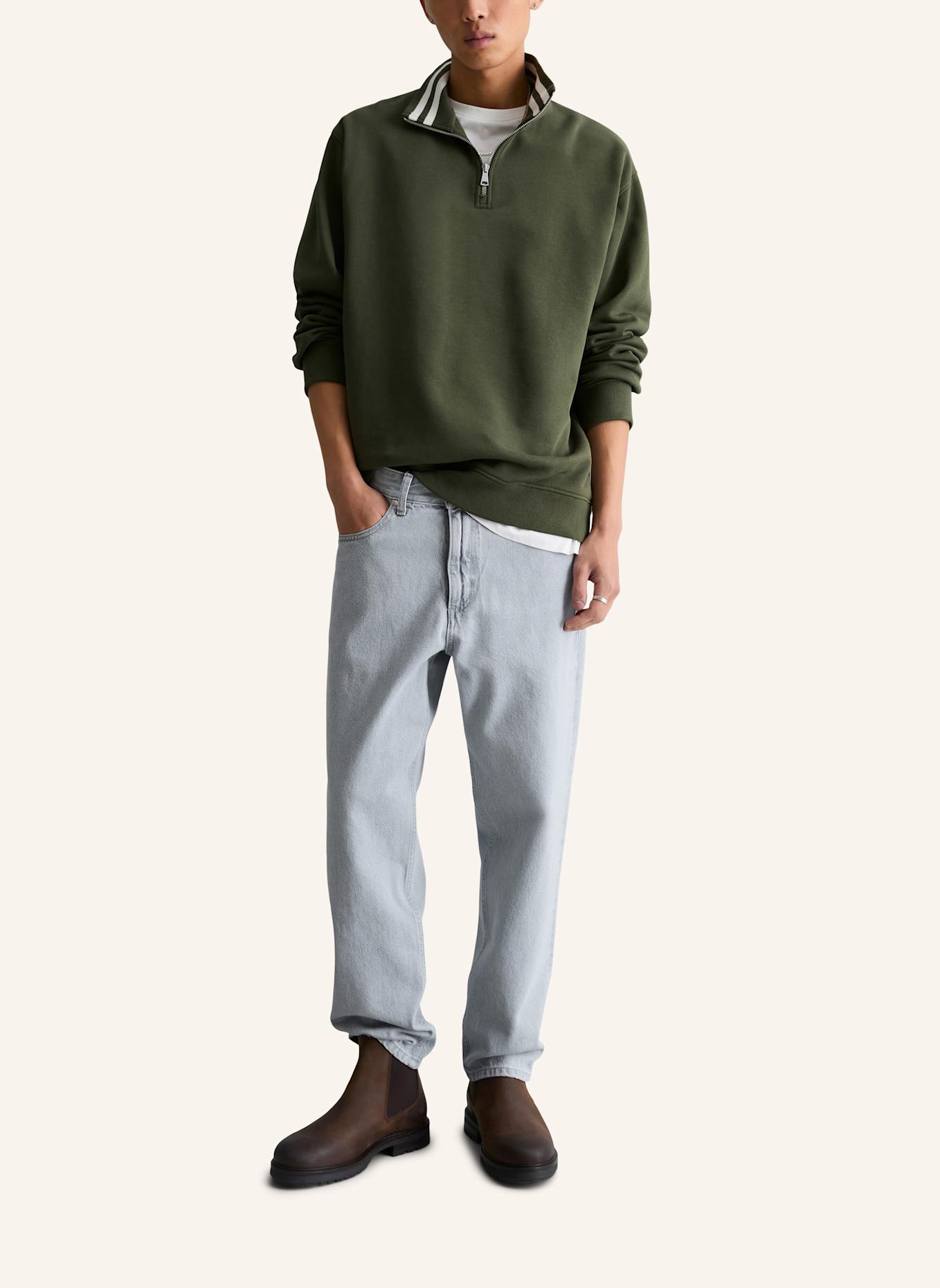 Marc O'Polo DENIM Sweat-Troyer: DUNKELGRÜN