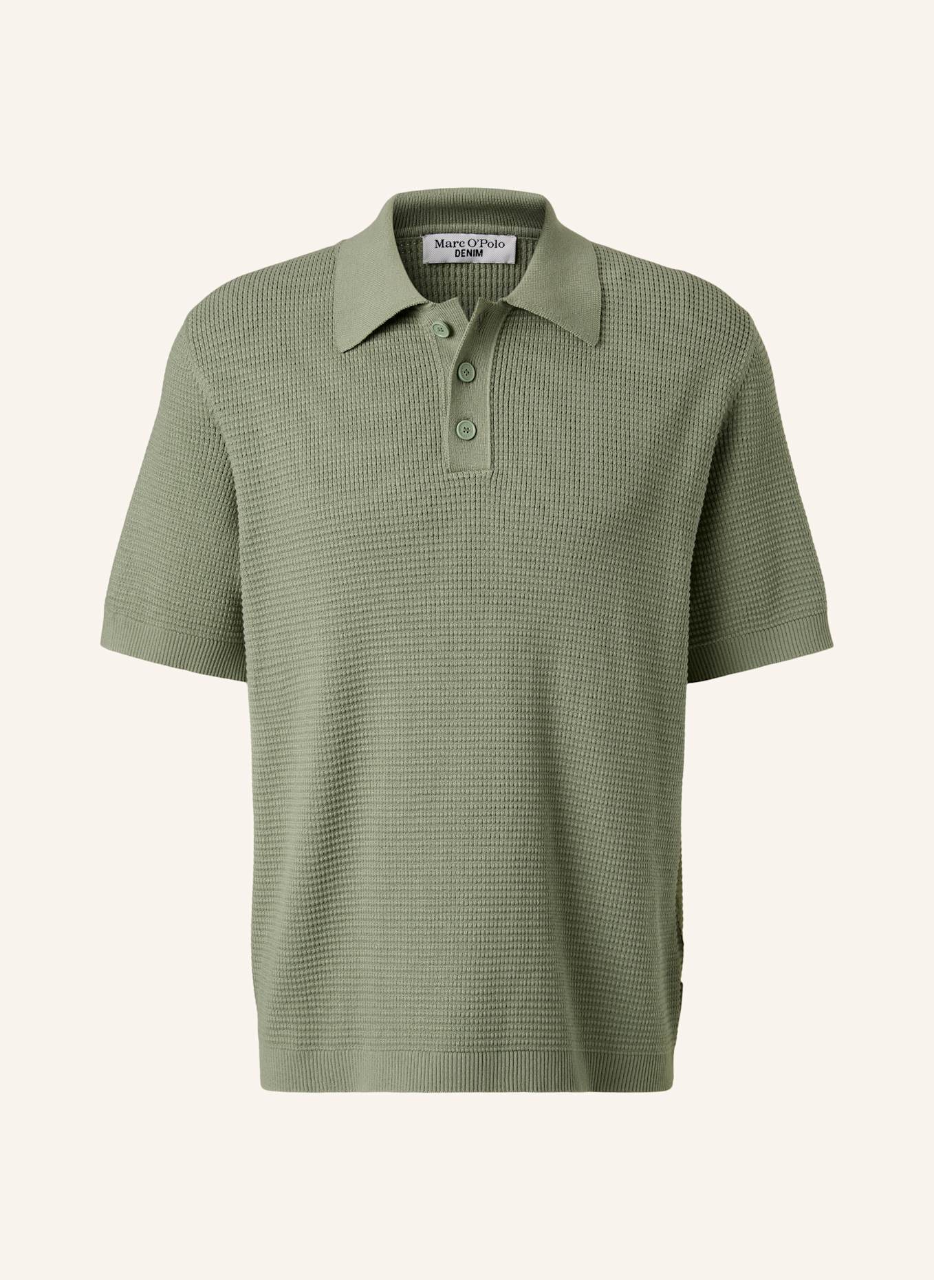 Marc O'Polo DENIM Strick Poloshirt: GRAU