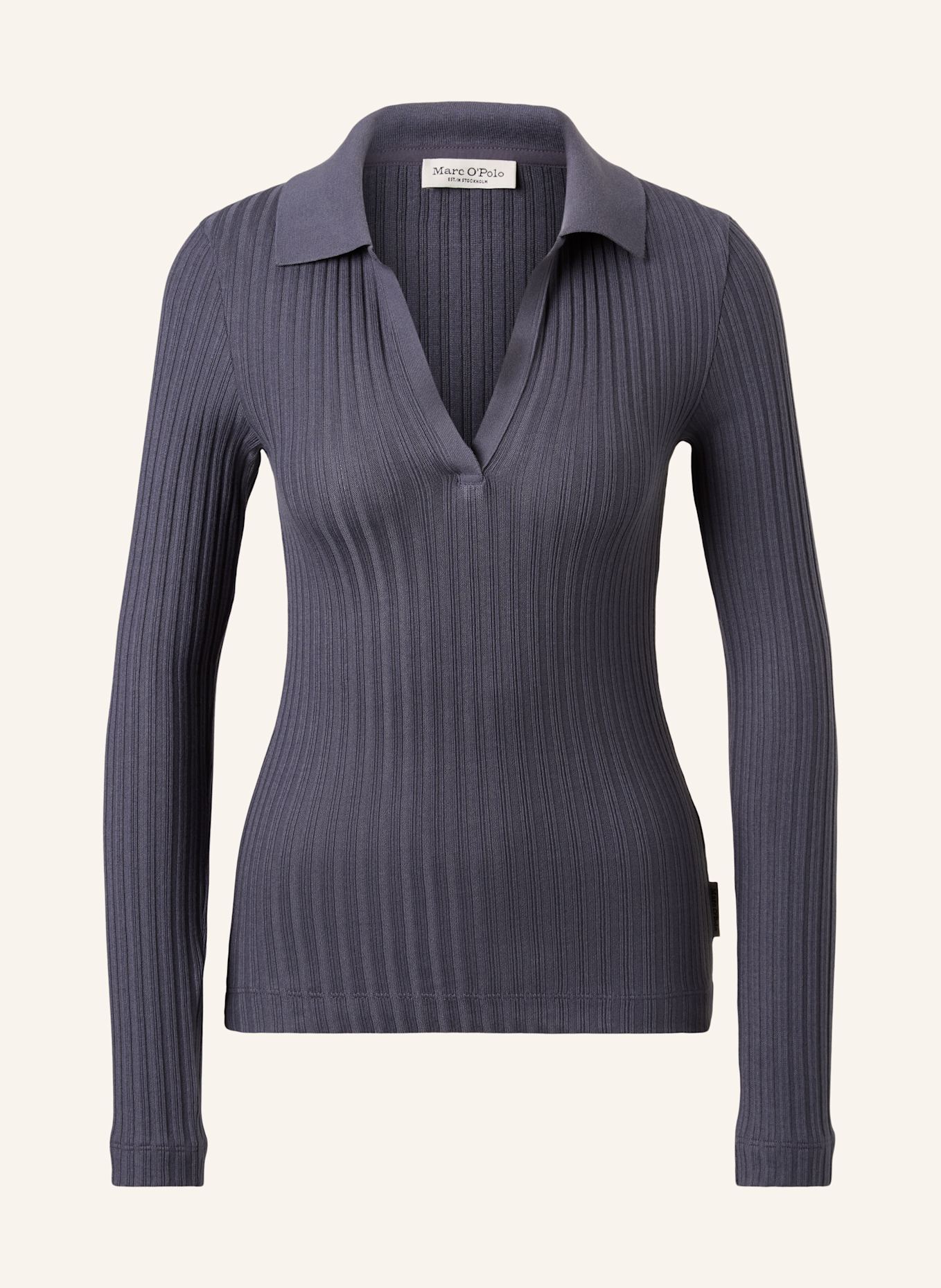 Marc O'Polo Jerseypolo: DUNKELGRAU