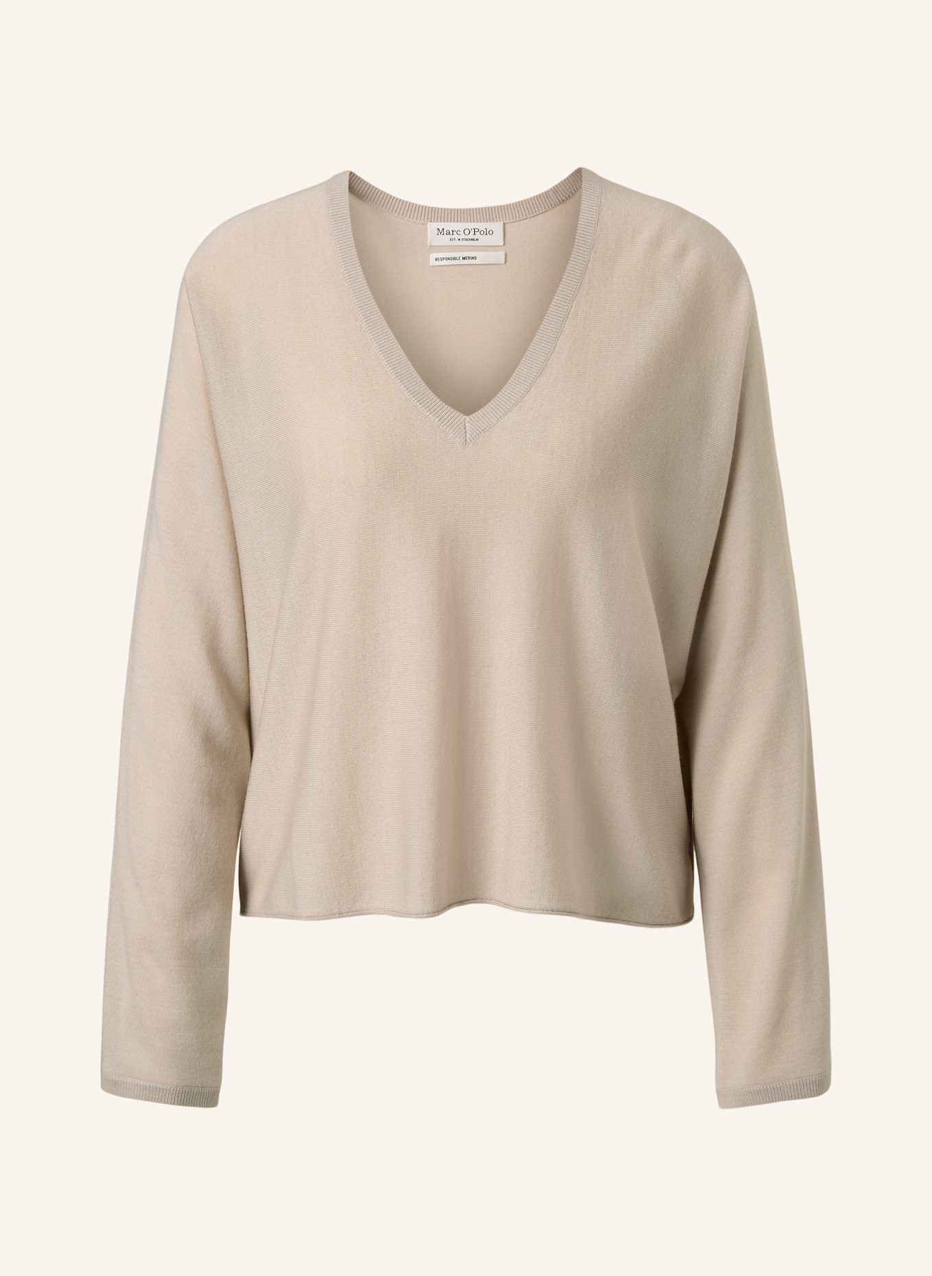 Marc O'Polo V-Neck-Pullover: HELLGRAU