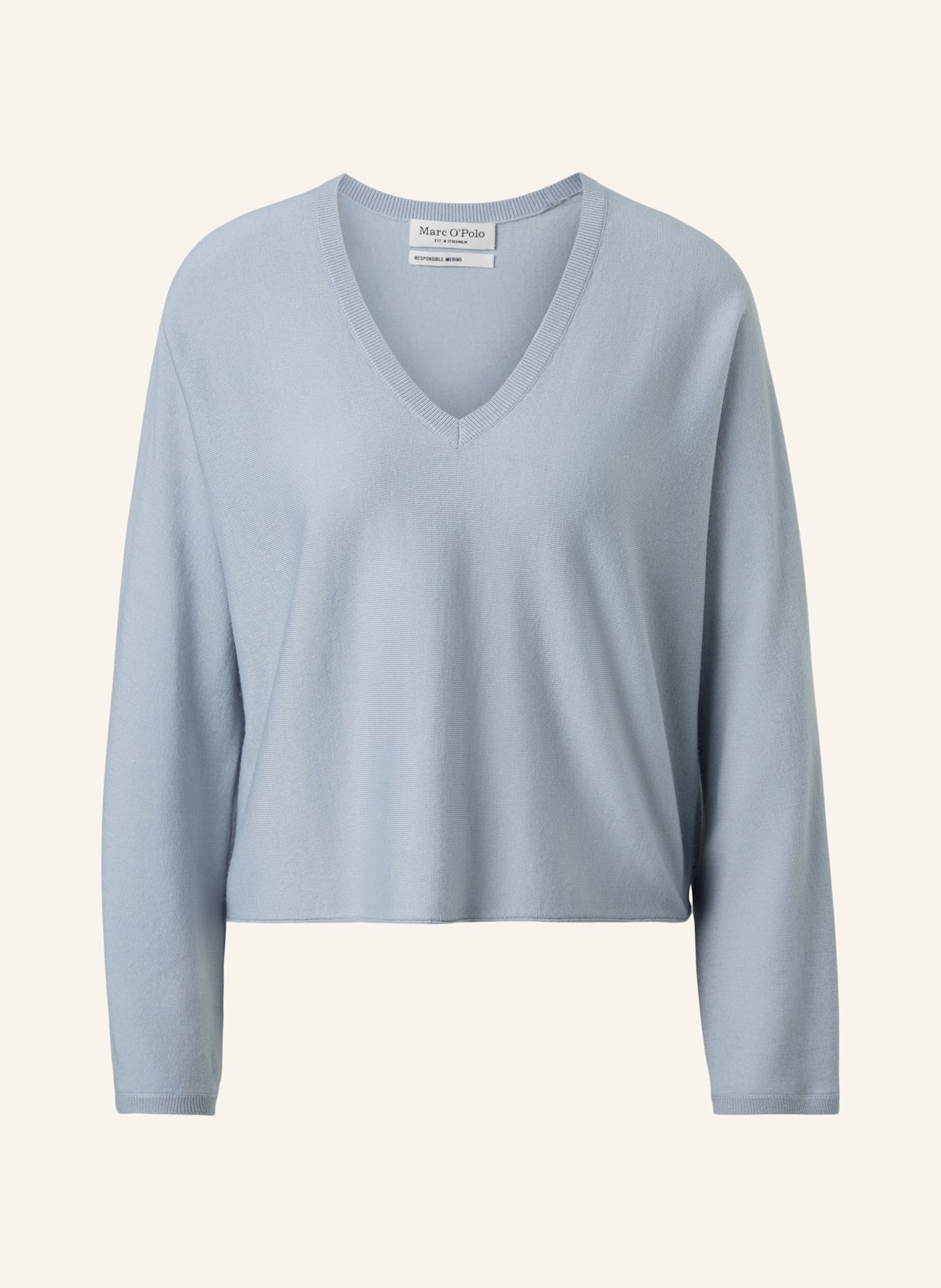 Marc O'Polo V-Neck-Pullover: GRAU