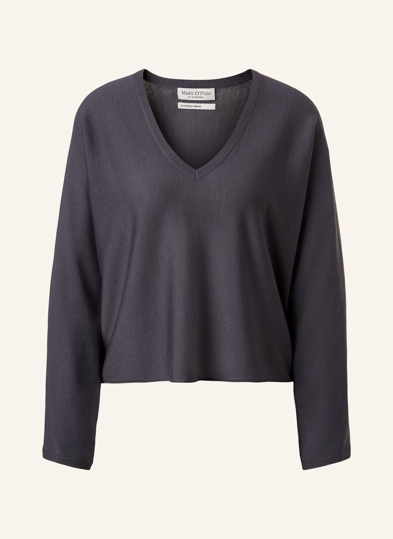 Marc O'Polo V-Neck-Pullover: DUNKELGRAU