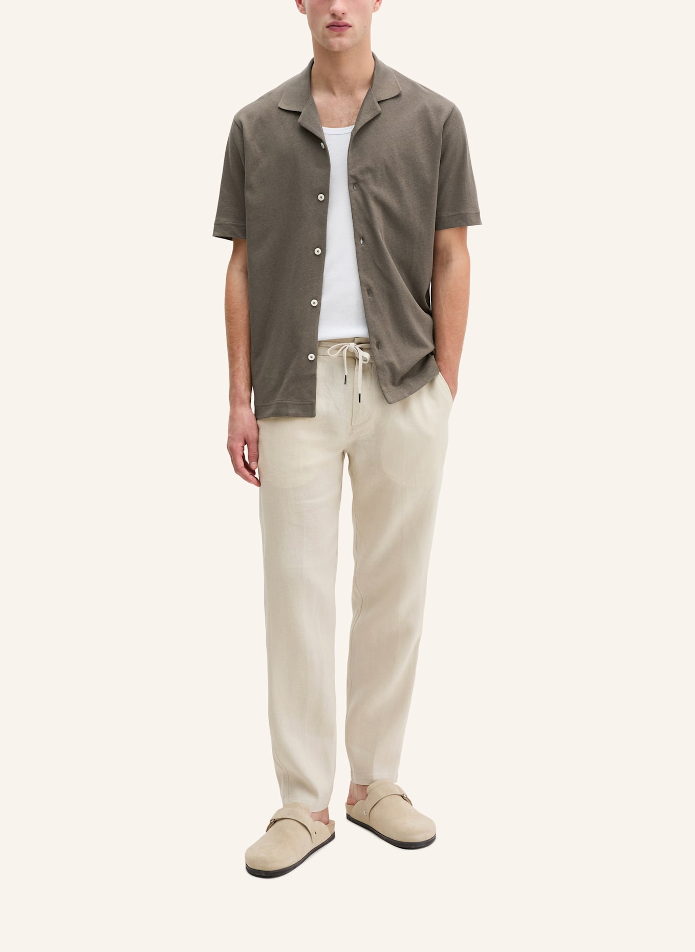 Marc O'Polo Kurzarm-Jerseyshirt: DUNKELBRAUN