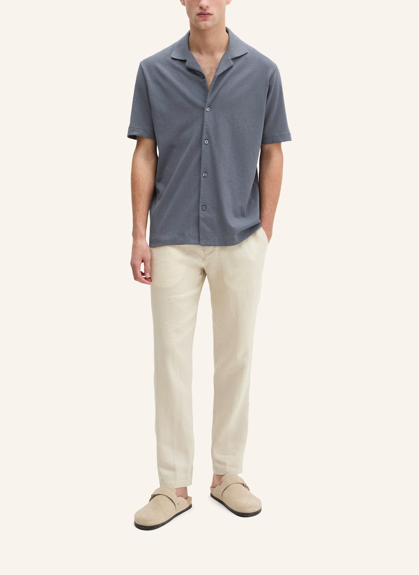 Marc O'Polo Kurzarm-Jerseyshirt: DUNKELGRAU